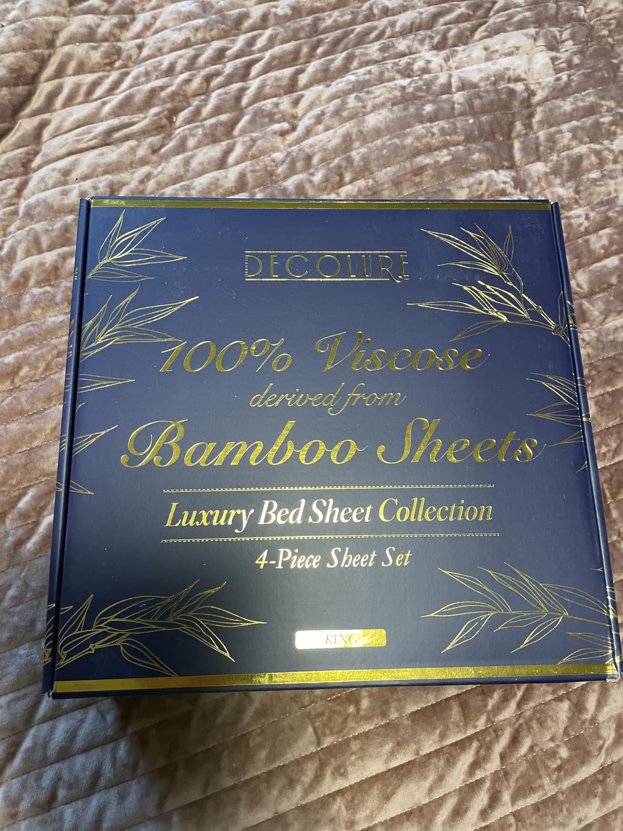 DECOLURE 100% Viscose Derived from Bamboo Sheets King Size - Luxury 4 Pc Naturally Cooling Sheets, Ultra Soft Bed Set - Deep 17