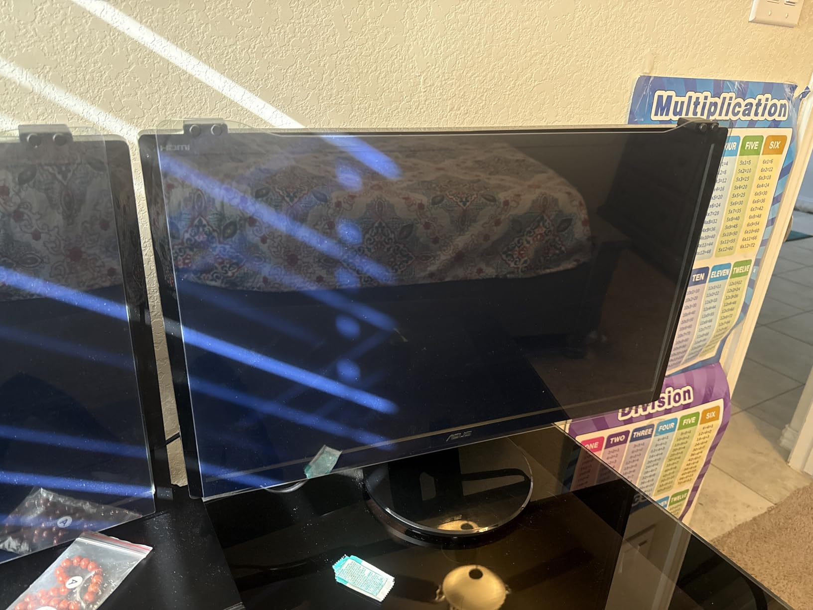 ZYY Diagonal 27 Inch Anti Blue Light Screen Protector for (W 24 1/8 x H 14) Monitor, Desktop PC UV Blocking Filter for Eye Strain, Hanging Computer Screen Blue Light Blocker 27 Inch Monitor customer photo 1