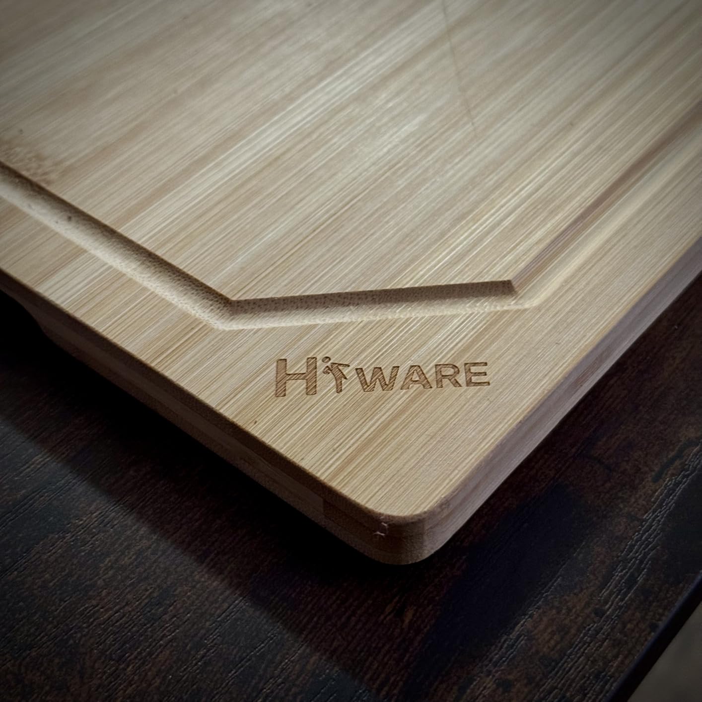 Hiware Extra Large Bamboo Cutting Board for Kitchen, Heavy Duty Wood Cutting Board with Juice Groove, 100% Organic Bamboo, Pre Oiled, 18
