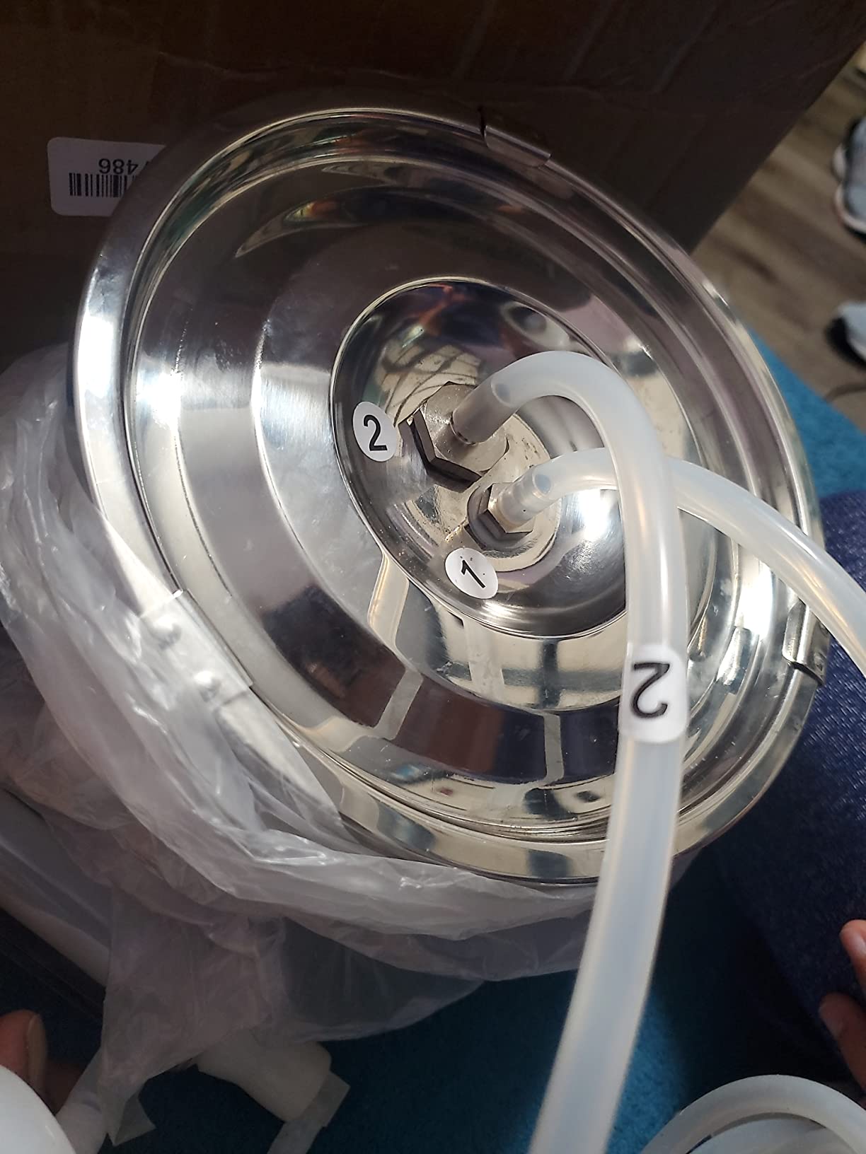 Milking Machine for Goats Cows, Pulsation Vacuum Pump Milker, Milking Supplies W/Stainless Steel Bucket customer photo 2