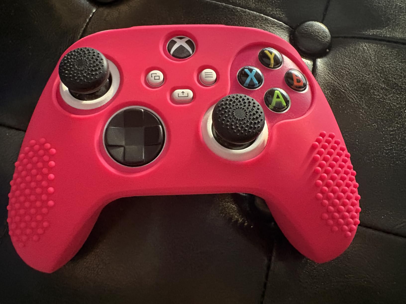 eXtremeRate PlayVital Black 3D Studded Edition Anti-Slip Silicone Cover Skin for Xbox Series X/S Controller, Soft Rubber Case Protector for Xbox Core Wireless Controller with 6 Black Thumb Grip Caps customer photo 1