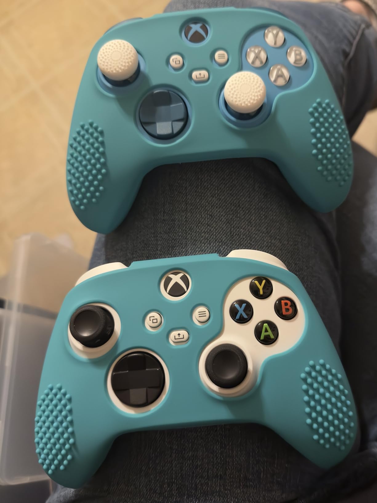 eXtremeRate PlayVital Black 3D Studded Edition Anti-Slip Silicone Cover Skin for Xbox Series X/S Controller, Soft Rubber Case Protector for Xbox Core Wireless Controller with 6 Black Thumb Grip Caps customer photo 2