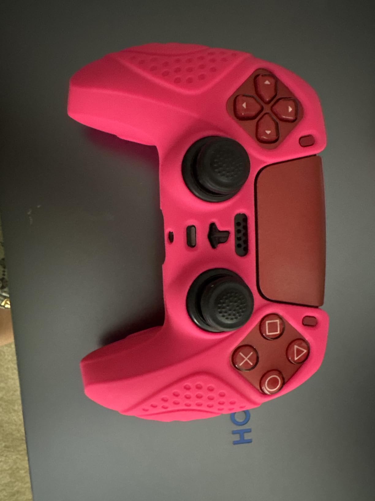 eXtremeRate PlayVital Guardian Edition White Ergonomic Soft Anti-Slip Controller Silicone Case Cover for ps5, Rubber Protector Skins with White Joystick Caps for ps5 Controller customer photo 2