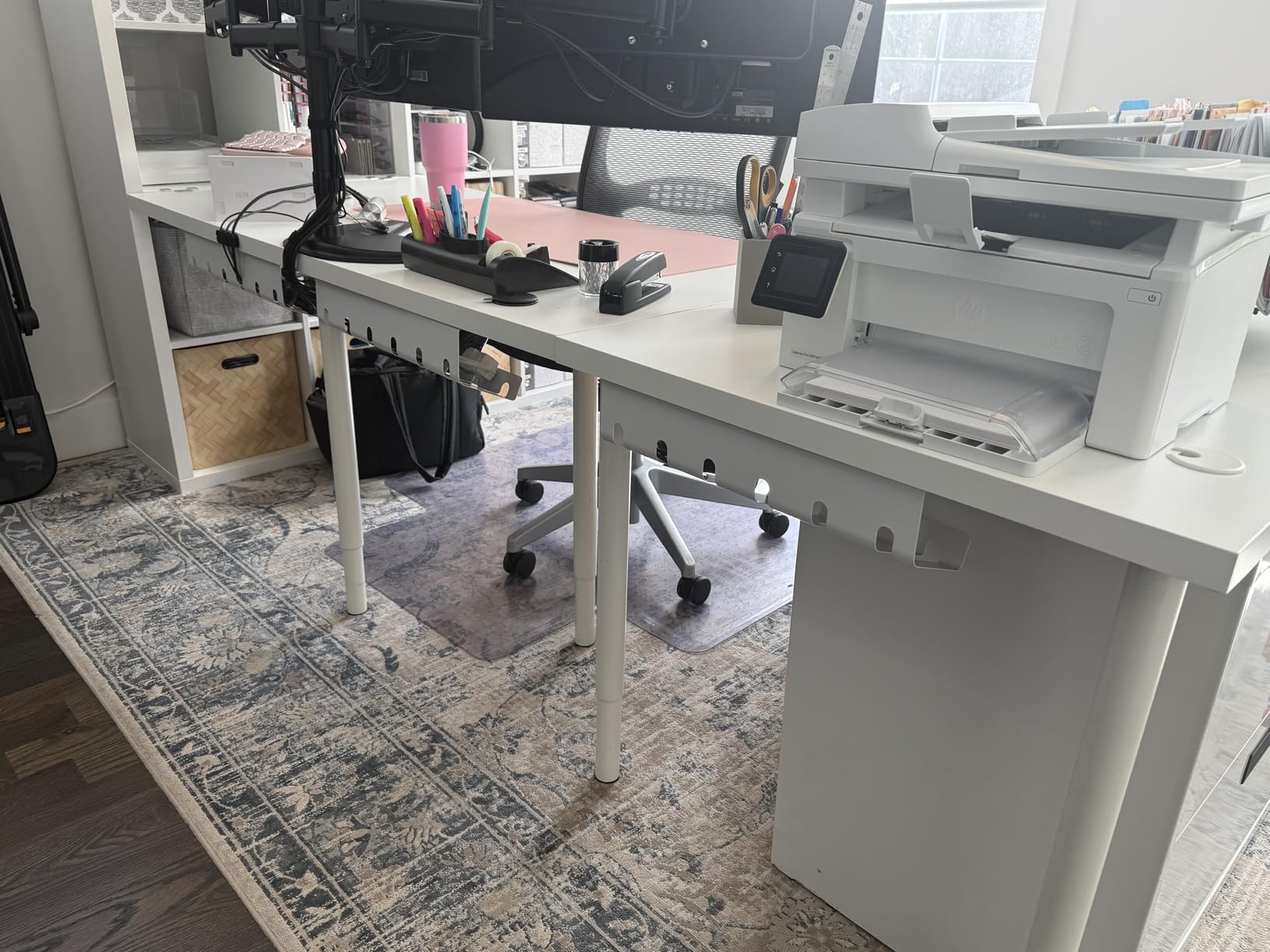 PAMO Cable Management Under Desk for Easy mounting Under-Table I Set of 2 - with 10X Cable Ties I Desk Organizer for Office/Home Office Table Thoughtful Cable Tray Holder customer photo 2