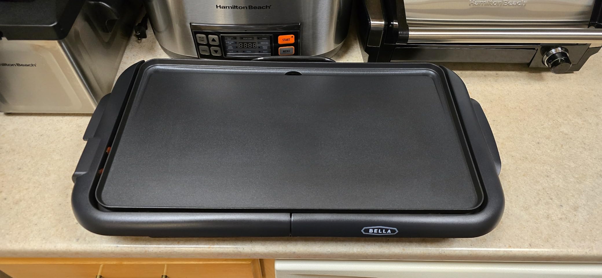 bella Electric Griddle with Warming Tray - Smokeless Indoor Grill, Nonstick Surface, Adjustable Temperature & Cool-touch Handles, 10