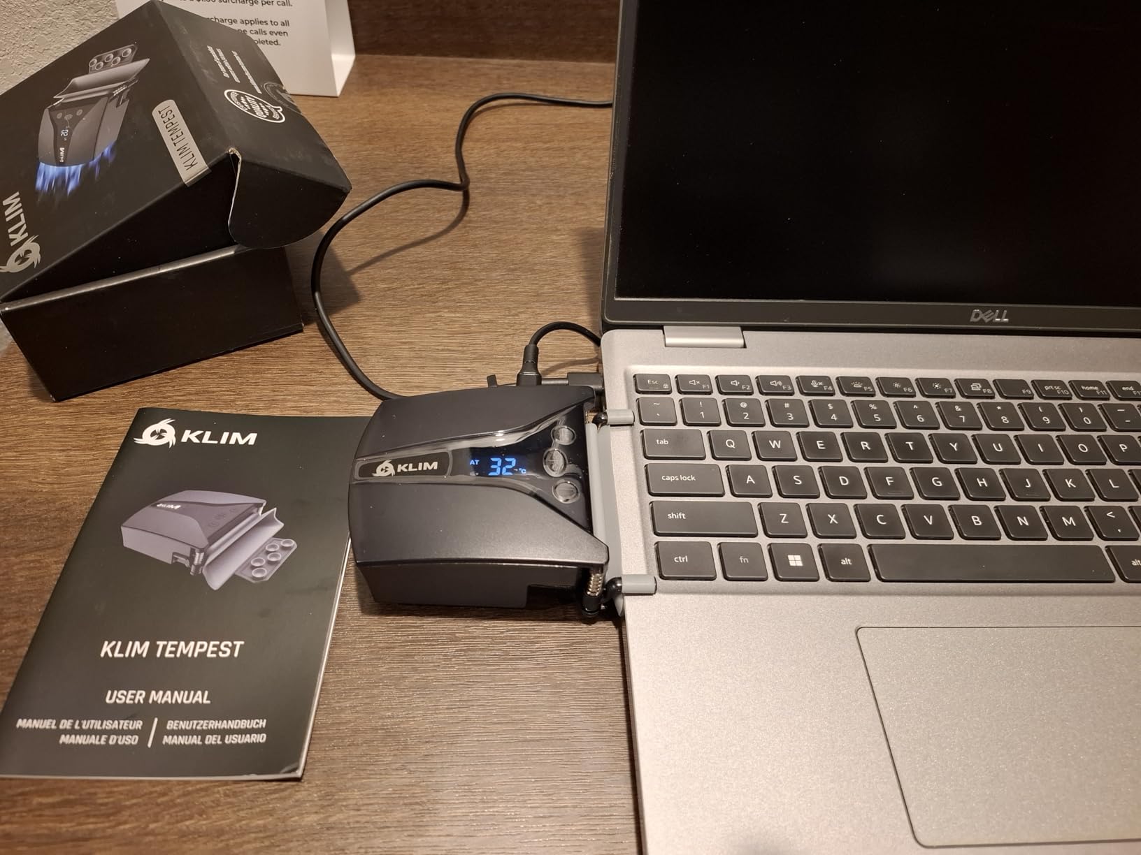 KLIM Tempest Laptop Cooler with Vacuum Fan - New - Gaming Laptop Fan with Display - Temperature Detection + Automatic/Manual Mode - 4000 RPM - Portable - Compatible with Laptop Cooling Pads customer photo 1