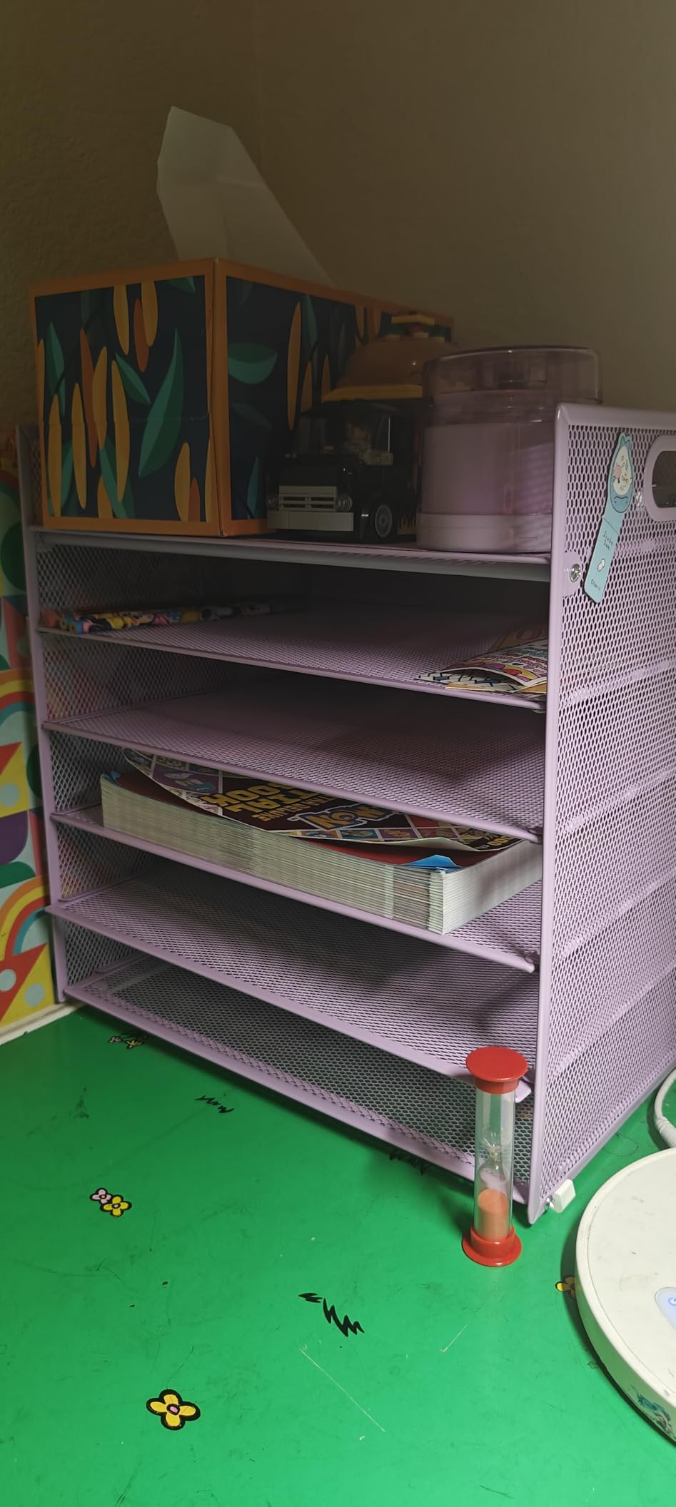 Marbrasse 6 Tier Paper Organizer Letter Tray - Mesh Desk File Organizer with Handle, Paper Sorter Organizer for Letter/A4 Office File Folder Holder - Black customer photo 1