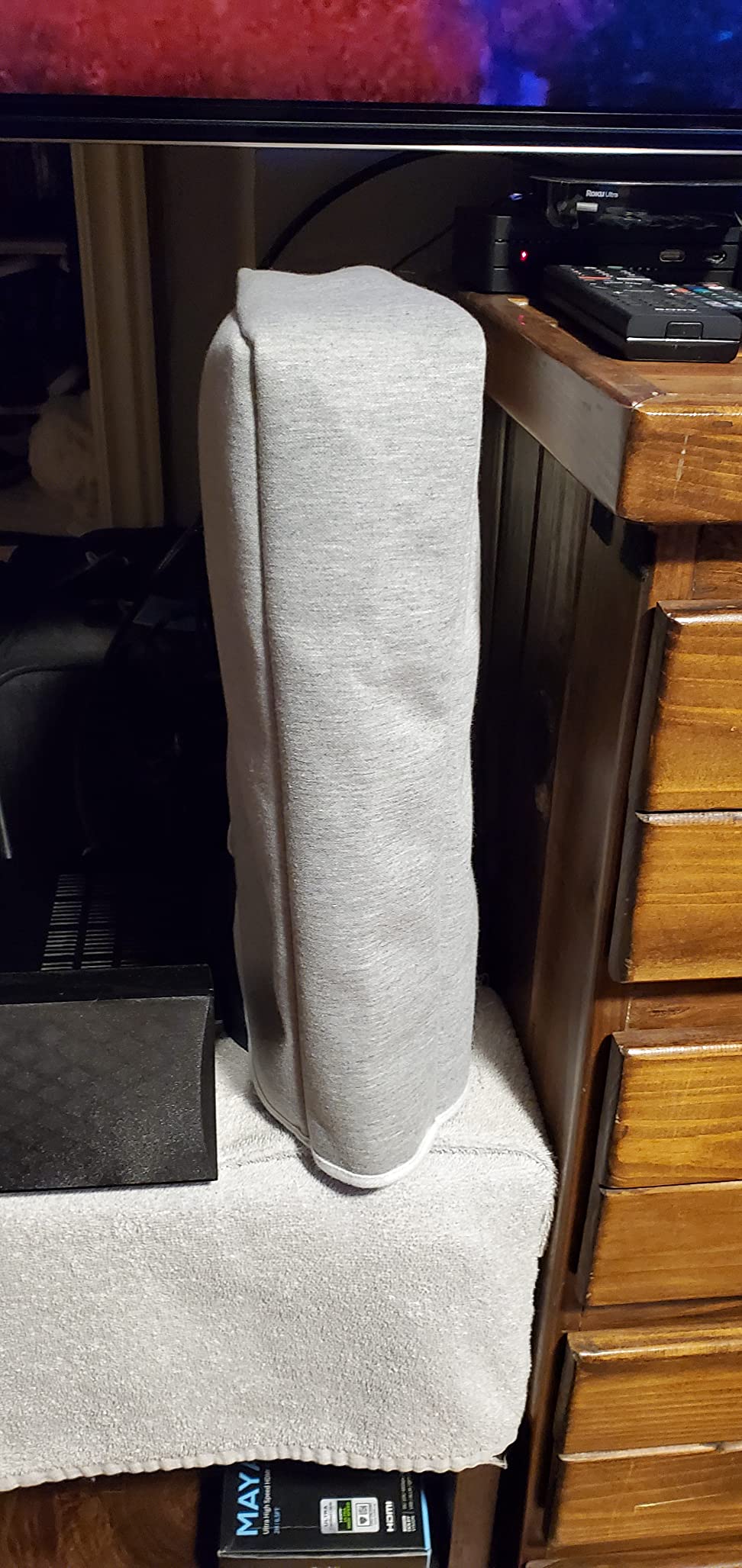 Console Dust Cover PS5 Dust Protector Custom Designed for PlayStation 5 Console Disc Edition & Digital Edition with Thick Cotton Precision Cut Easy Access Cable Port customer photo 1