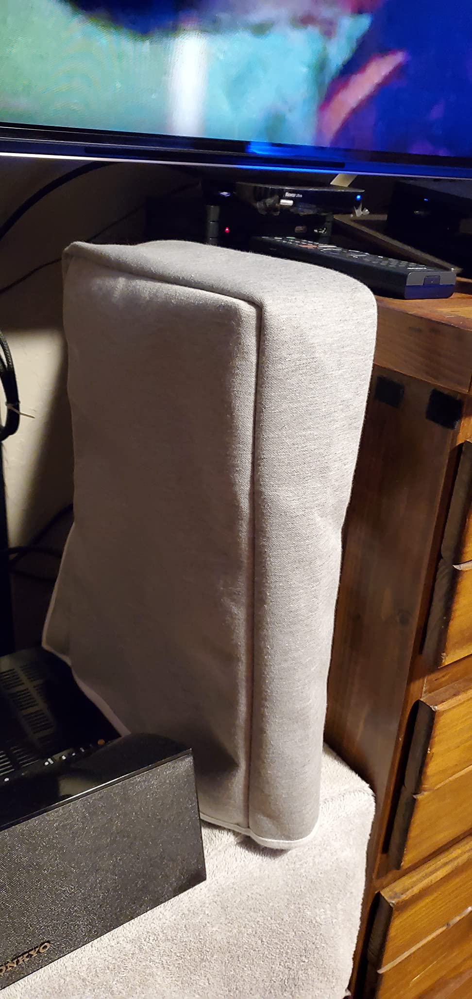 Console Dust Cover PS5 Dust Protector Custom Designed for PlayStation 5 Console Disc Edition & Digital Edition with Thick Cotton Precision Cut Easy Access Cable Port customer photo 2