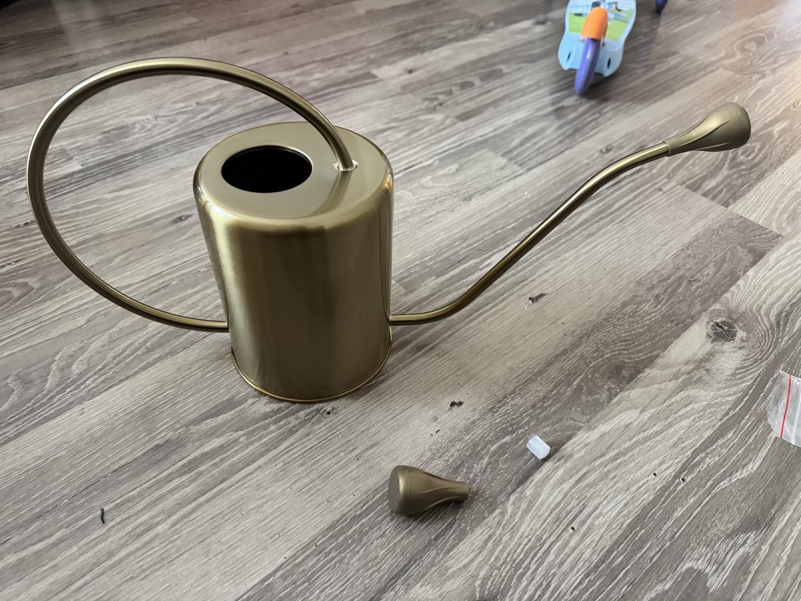 Yowon 1/2 Gallon 68oz Long Spout Stainless Steel Gold Colored Watering Can for Indoor Plant Watering or Outdoor Gardening with 2 Removable Spray Spout for Flowers customer photo 1