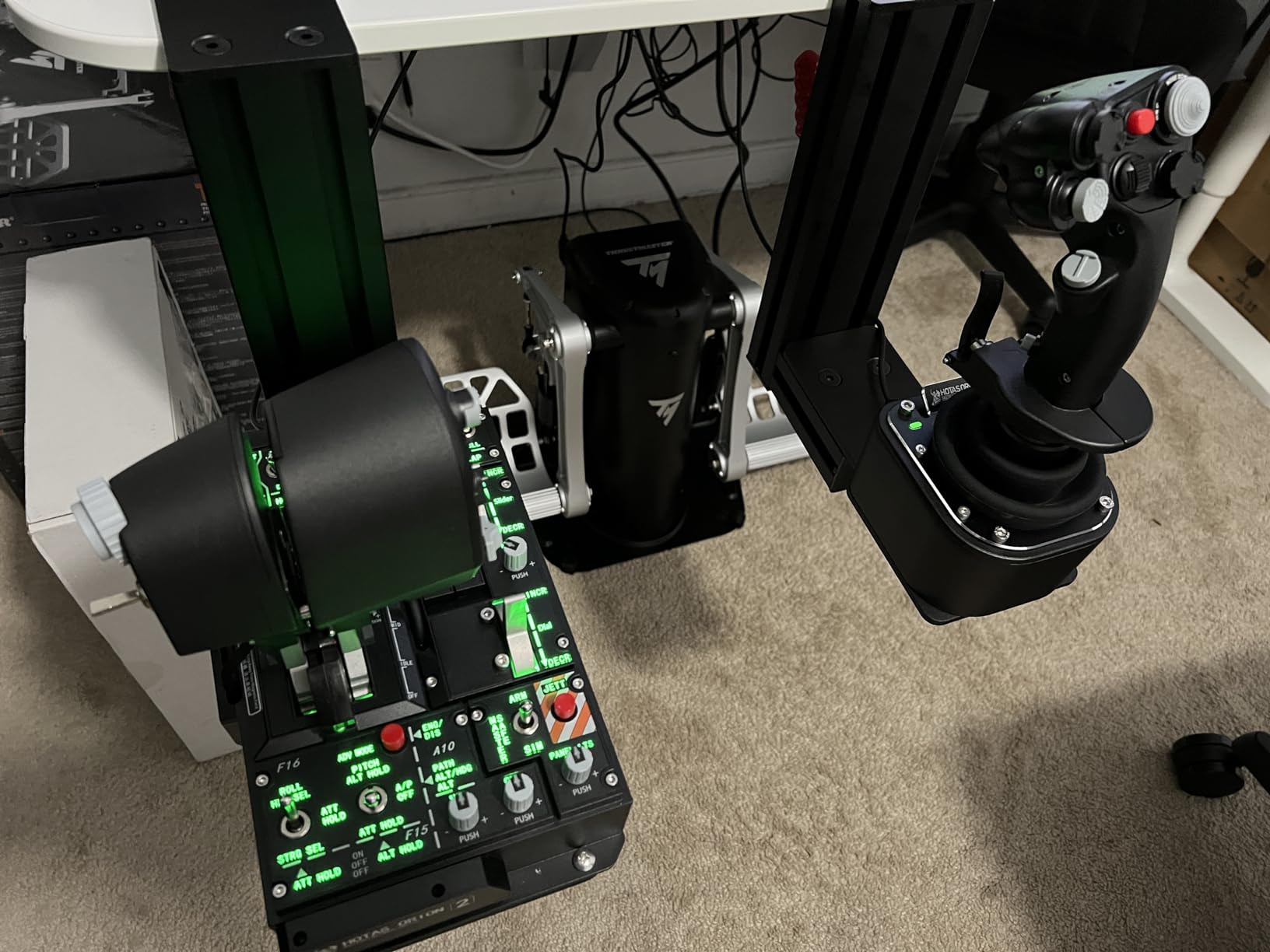 Meza Mount-Set of 2 Hotas Desk Mount for The Flight Sim Joystick Mount Compatible with Thrustmaster Warthog/WinWing Orion 2,Adjustable height=