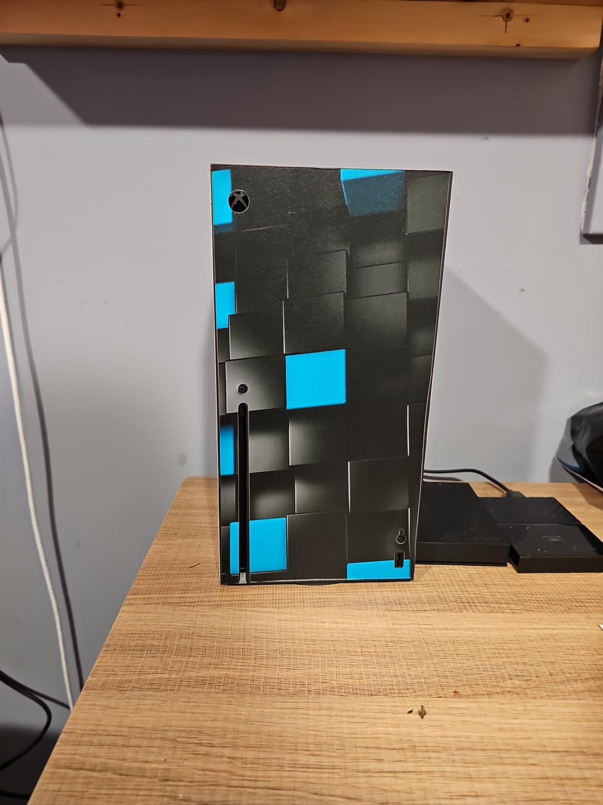 Xbox Series X Stickers Full Body Vinyl Skin Decal Protective Cover for Microsoft Xbox Series X Console and Controllers (Blue&Black Block) customer photo 1