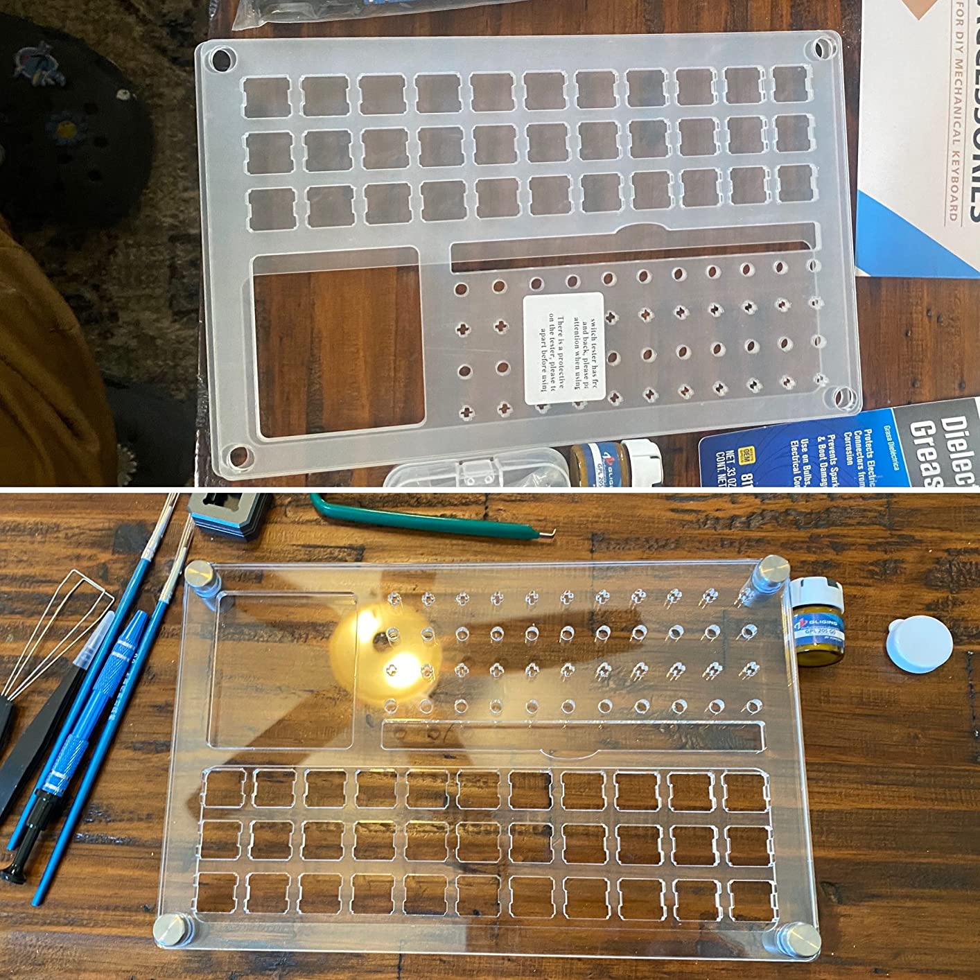 Gliging 33 Lube Station Switch Tester Opener Acrylic DIY Double-Deck Removal Platform Keycaps Puller for Custom Gateron Cherry Mechanical Keyboard(Lubrication Kit A) customer photo 1