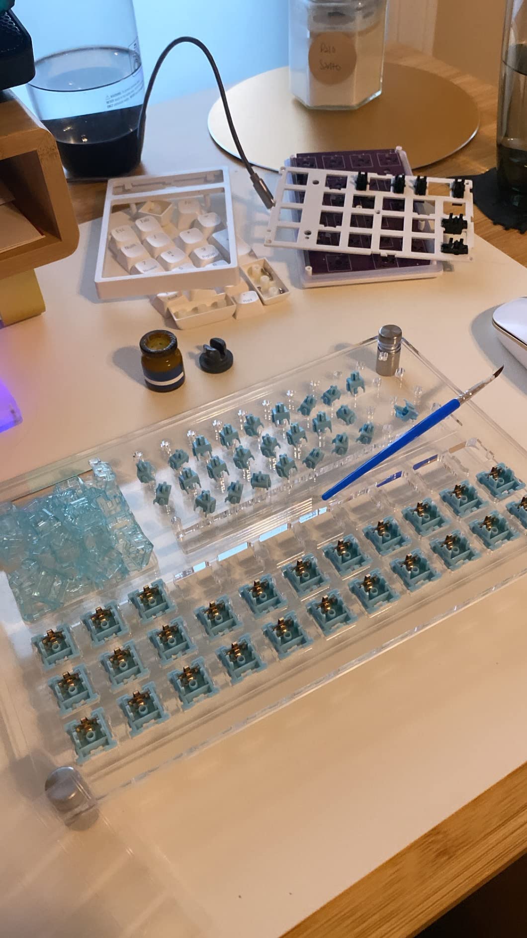 Gliging 33 Lube Station Switch Tester Opener Acrylic DIY Double-Deck Removal Platform Keycaps Puller for Custom Gateron Cherry Mechanical Keyboard(Lubrication Kit A) customer photo 2