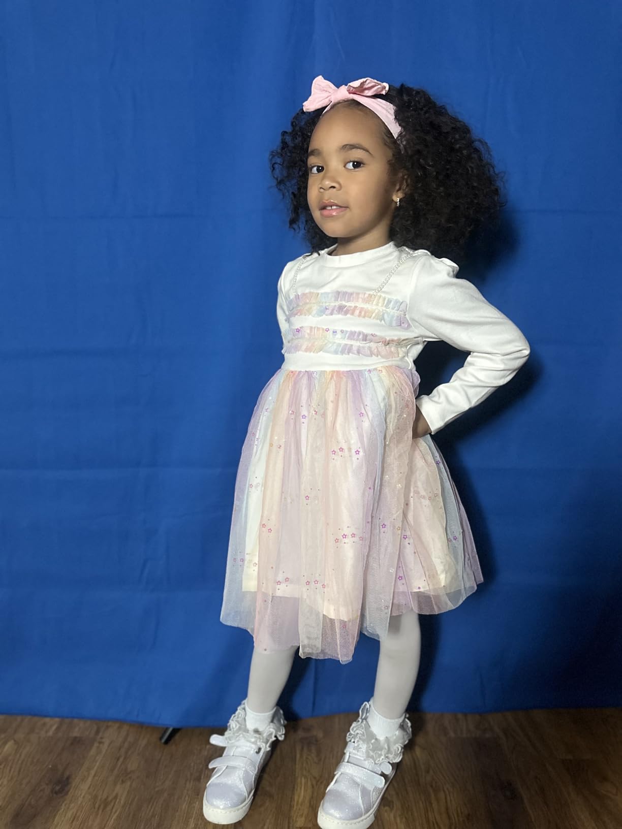 HEMMOTOP Blue Green Screen Backdrop Kit, 2in1 7x5ft(HxW) Green Screen Stand for Streaming, 6.5x5ft(HxW) 2-Sided Reversible Blue Photo Background with Backdrop Stand for Photography, Zoom customer photo 1