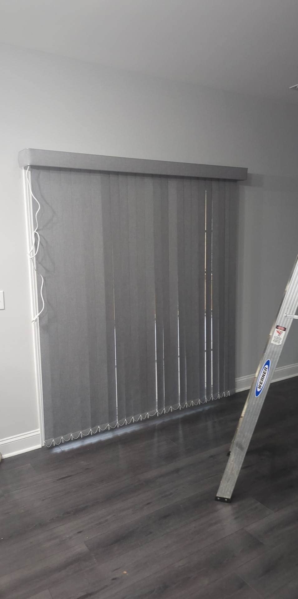 Yoolax Motorized Vertical Blind, Smart Blackout Sliding Door Shades, Blinds for Sliding Glass Doors with Alexa Google Home, Suitable for Sliding Patio Glass Doors Window, Custom Size, Smoky Grey customer photo 1