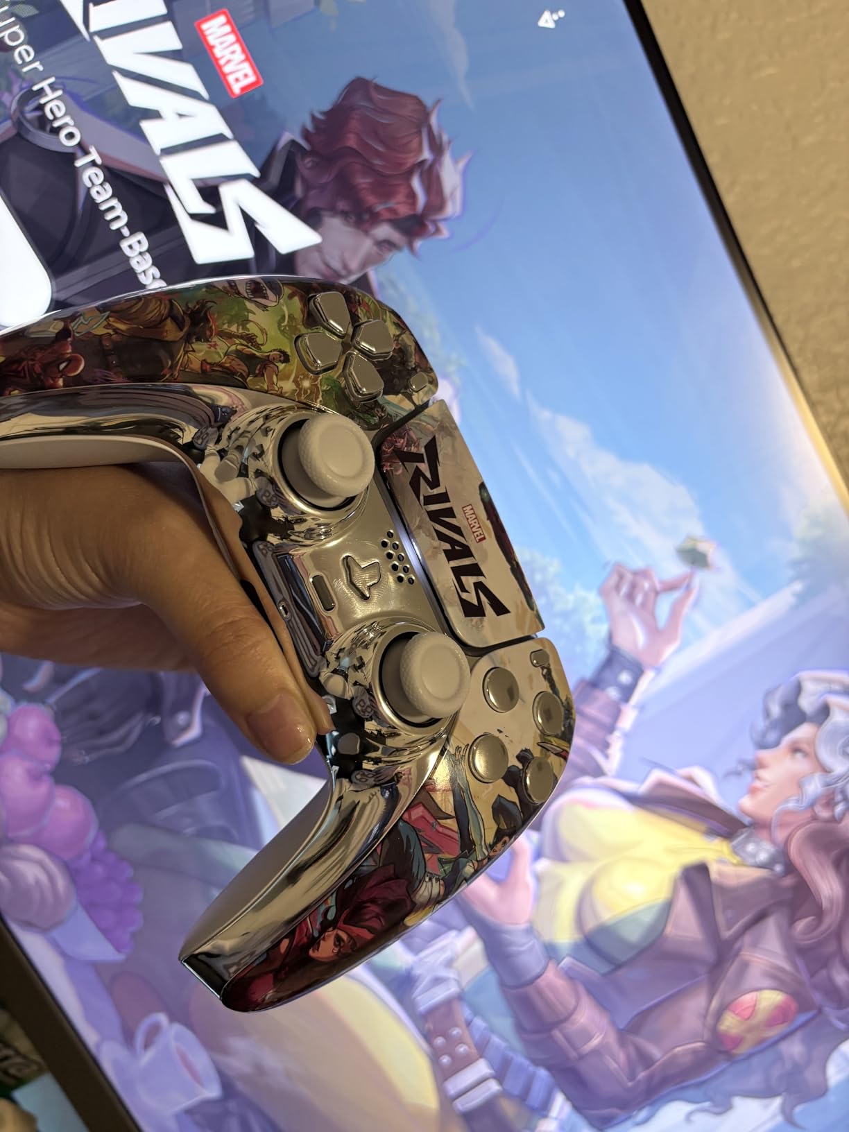 eXtremeRate Replacement D-pad R1 L1 R2 L2 Triggers Share Options Face Buttons, Chrome Gold Full Set Buttons Compatible with ps5 Controller BDM-030 BDM-040 BDM-050 BDM-060 customer photo 2