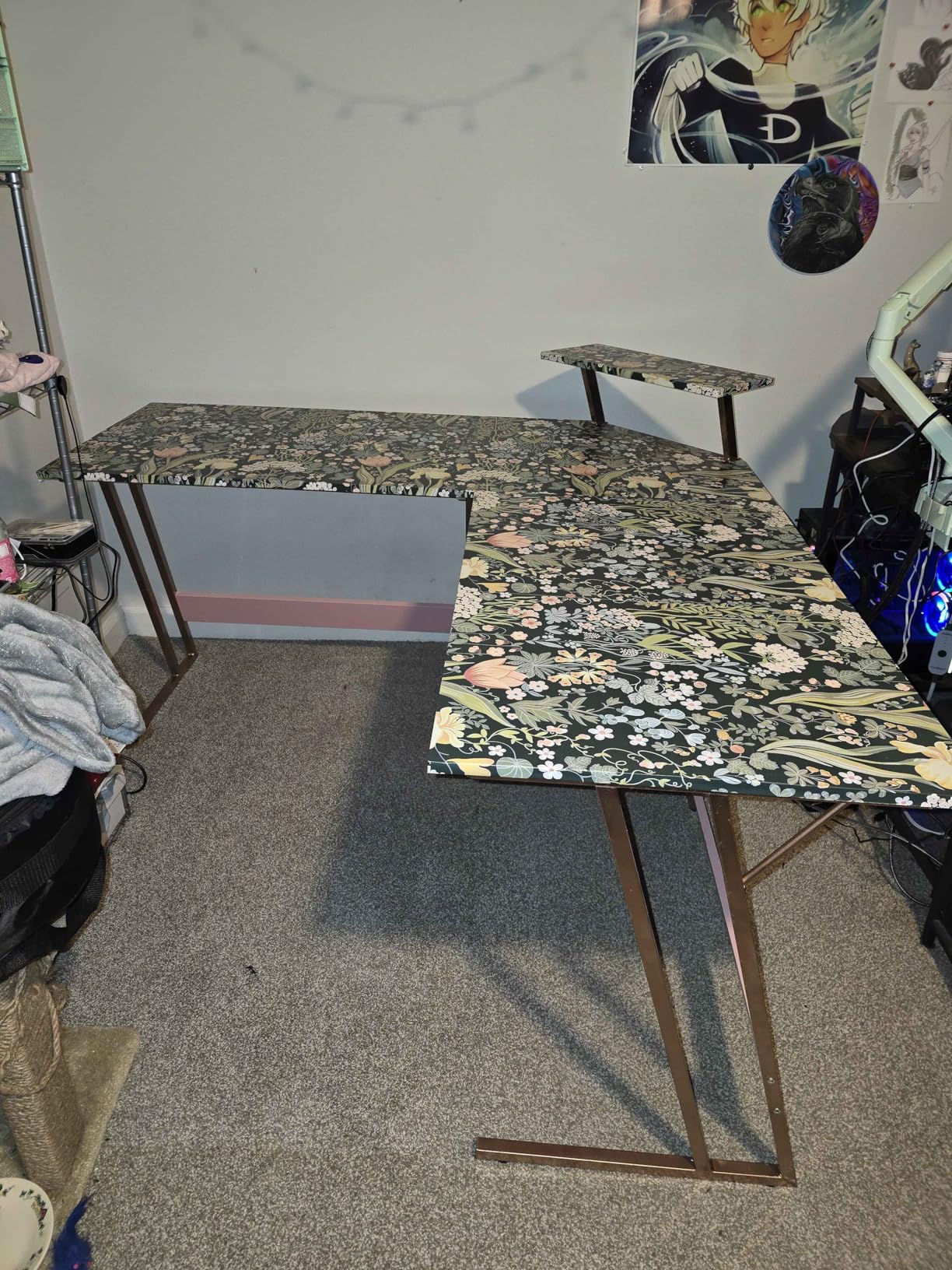 Homall L Shaped Gaming Desk Computer Corner Desk PC Gaming Desk Table with Large Monitor Riser Stand for Home Office Sturdy Writing Workstation (Black, 51 Inch) customer photo 1