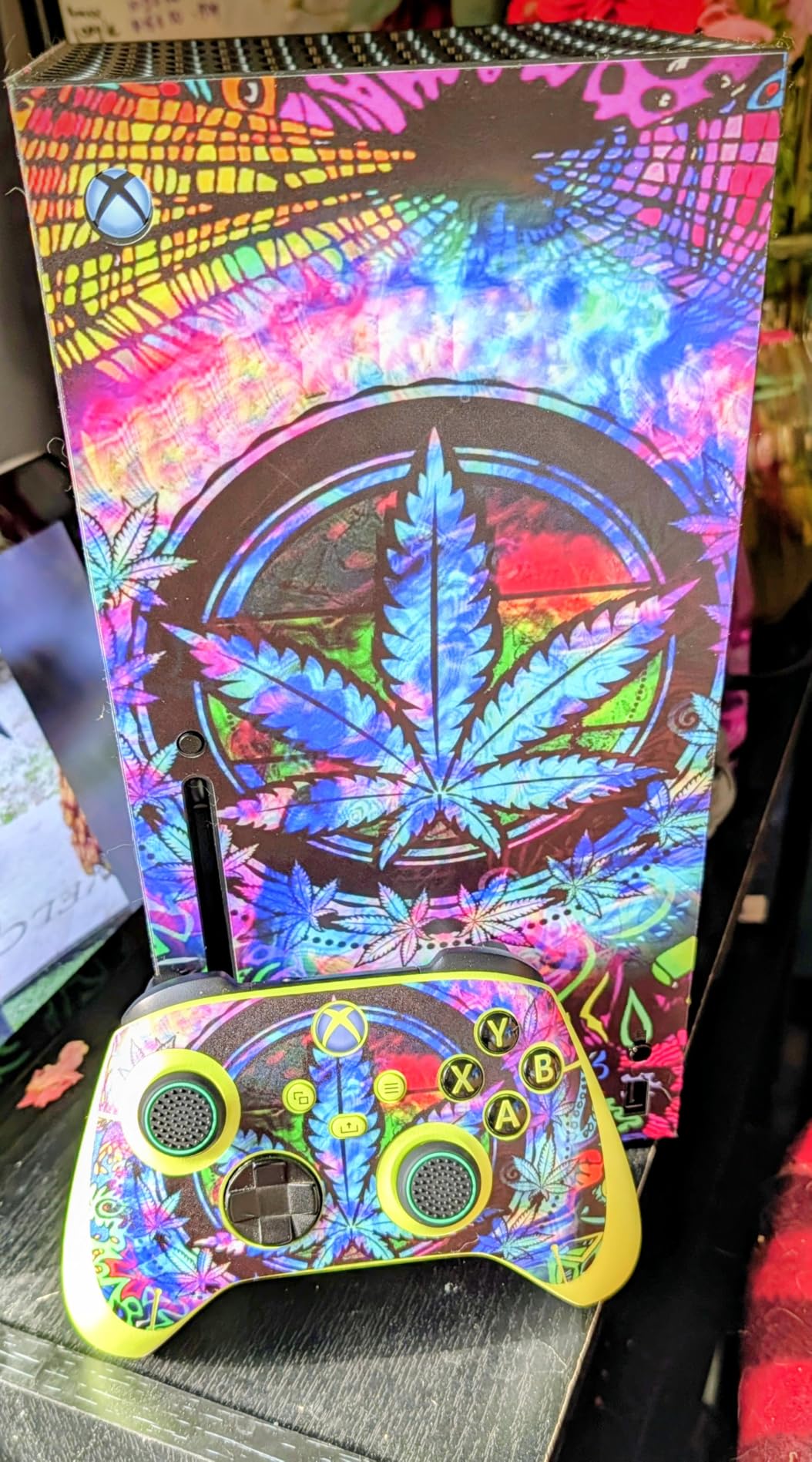 PlayVital Psychedelic Leaf Custom Vinyl Skins for Xbox Core Wireless Controller, Wrap Decal Cover Stickers for Xbox Series X Console Controller customer photo 1