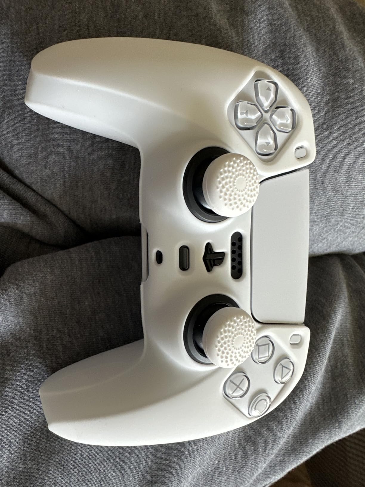 PlayVital Tri-Color Pink & Purple & Blue Camouflage Anti-Slip Silicone Cover Skin for ps5 Controller, Soft Rubber Case for PS5 Wireless Controller with Black Thumb Grip Caps customer photo 2