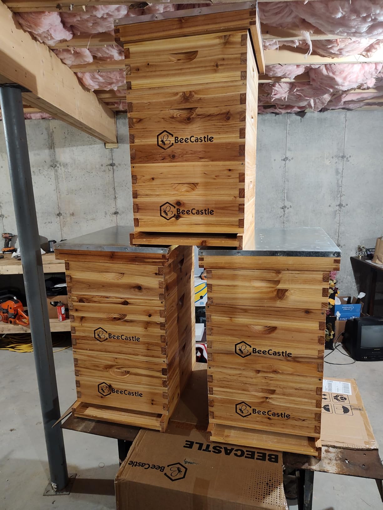BeeCastle 10 Frame Langstroth Bee Hive Coated with Beeswax Includes Beehive Frames and Waxed Foundations (2 Deep Boxes & 1 Medium Box) customer photo 2