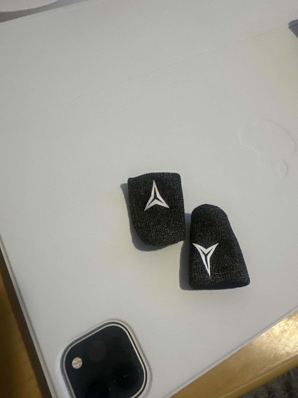 8 Pack Gaming Finger Sleeves for Mobile Gaming, 0.3mm Silver Fiber, Smooth Operation, Anti-Sweat, Extremely Thin, Nuozme Finger Sleeves Fit Mobile Phone Tablet Devices(Black) customer photo 2