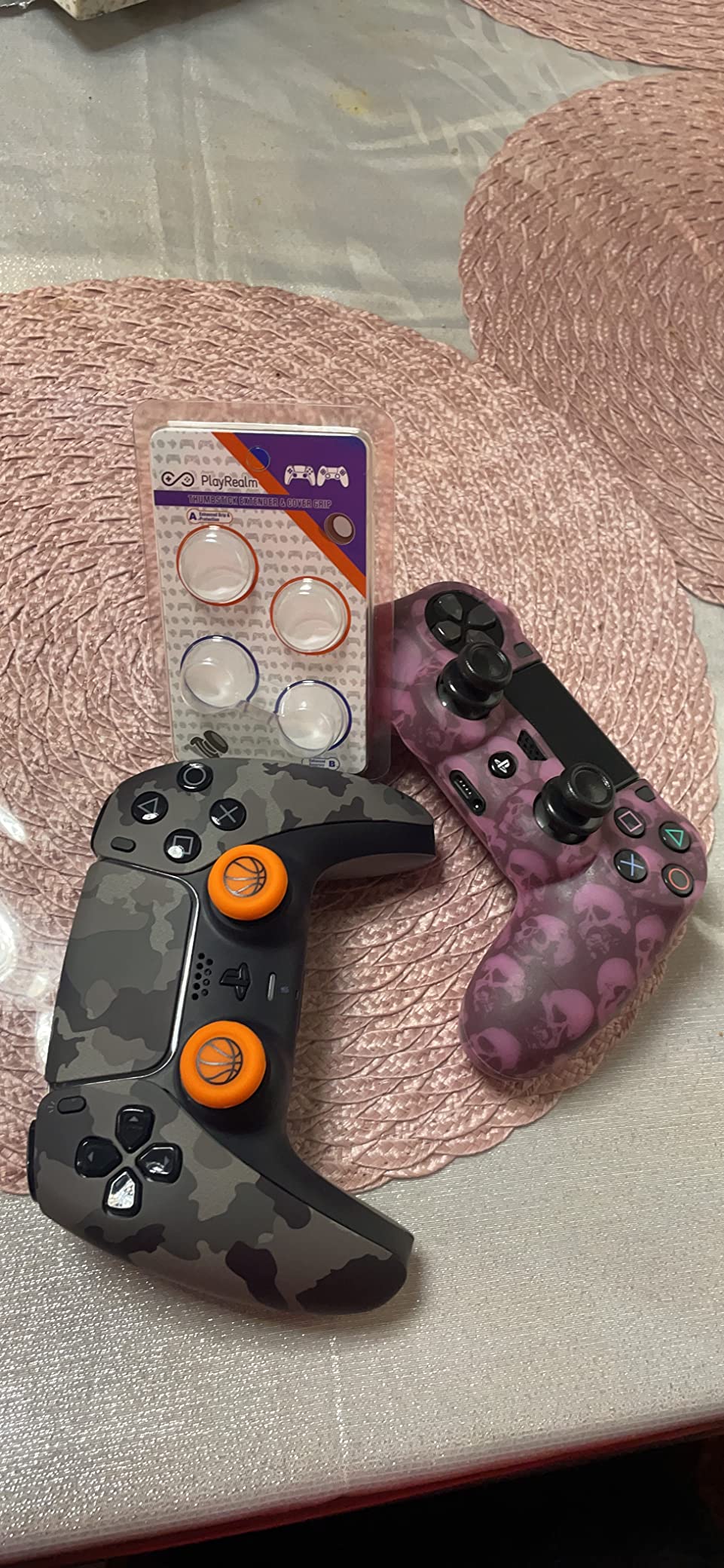 FPS Thumbstick Extender & Printing Rubber Silicone Grip Cover 2 Sets for PS5 & PS4 Controller (Immortal) customer photo 2
