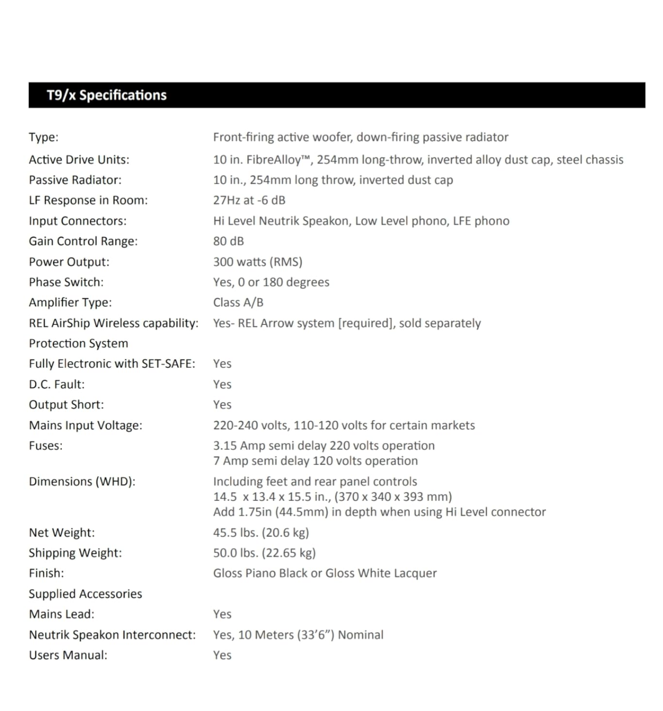 REL T/9x 10-Inch Powered Subwoofer - Sealed Design with Class AB Amplifier, RCA Inputs, and Deep Bass for HiFi Stereo Systems, Home Theater, and Surround Sound - High Gloss White Finish customer photo 1