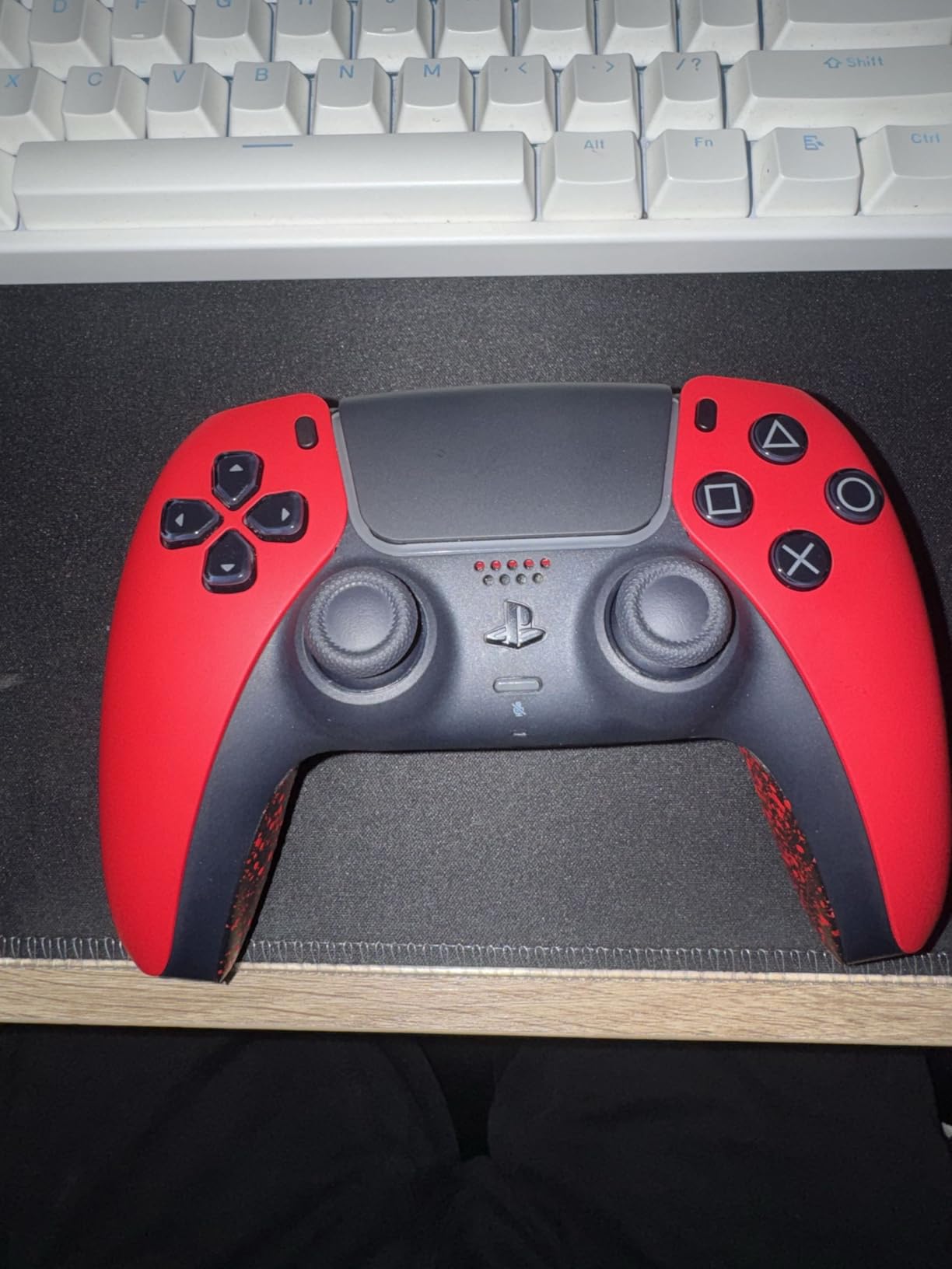 eXtremeRate Textured Black Non-Slip Custom Back Plate Bottom Shell Compatible with ps5 Controller, 3D Splashing Cover, Game Improvement Replacement Back Shell Cover Compatible with ps5 Controller customer photo 1