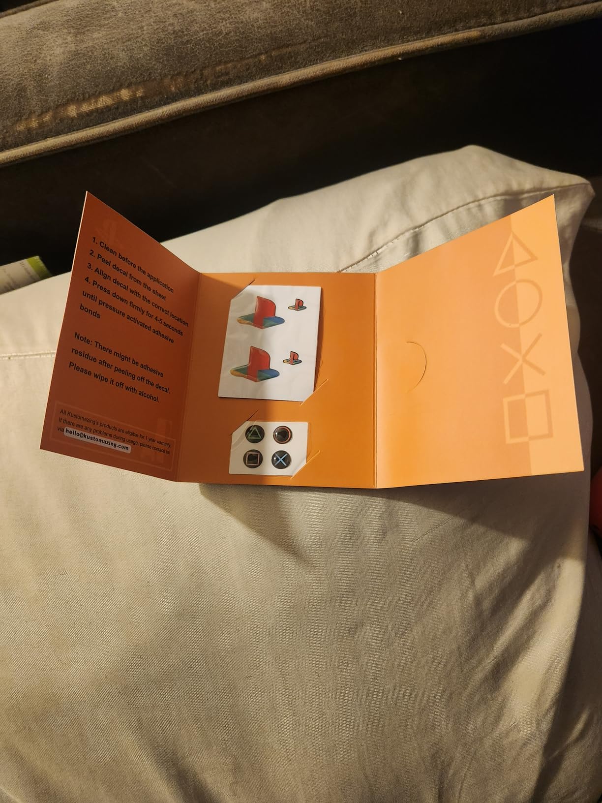 PS5 Logo Underlay Sticker for PlayStation 5 Console & PS Logo Vinyl Decal Sticker for DualSense Controller (Classic Retro-Look Color) - 2 Packs customer photo 2