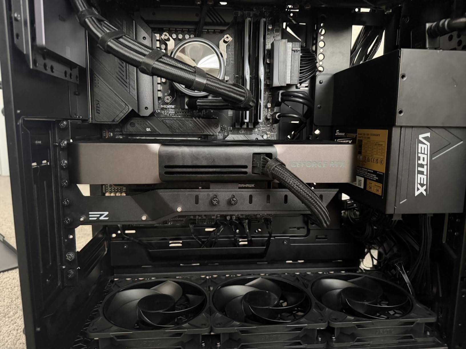 EZDIY-FAB GPU Holder Brace Graphics Card GPU Support Video Card Holder Bracket with 5V 3 Pin ARGB LED, Video Card Sag Holder/Holster Bracket Support RX6700,RTX3090- 309EZ-Black customer photo 1