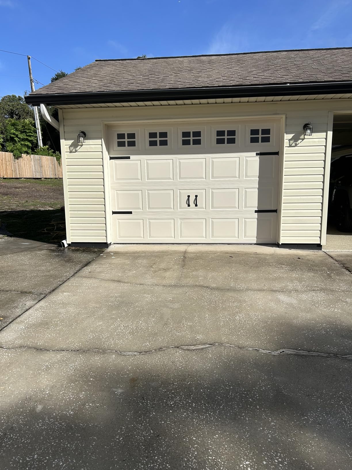 2 Pack Magnetic Garage Door Decorative Hardware, 12 Pieces Rectangle Garage Door Magnets Accents Attractive Curb Appeal Faux Hinges Handles Decor Hardware Kit, Black(8 Hinges+4 Handles) customer photo 1