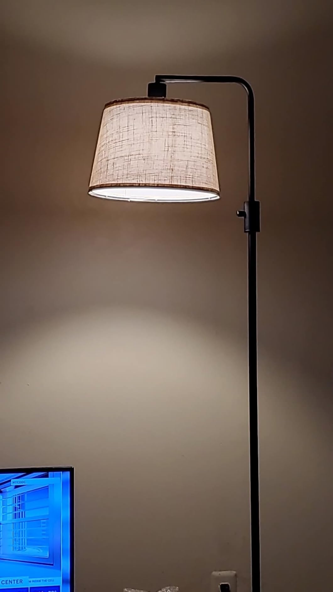 Dimmable Floor Lamp, 1000 Lumens LED Edison Bulb Included, Arc Floor Lamps for Living Room Modern Standing Lamp with Linen Shade, Tall Lamp for Bedroom Office Dining Room- Black customer photo 1