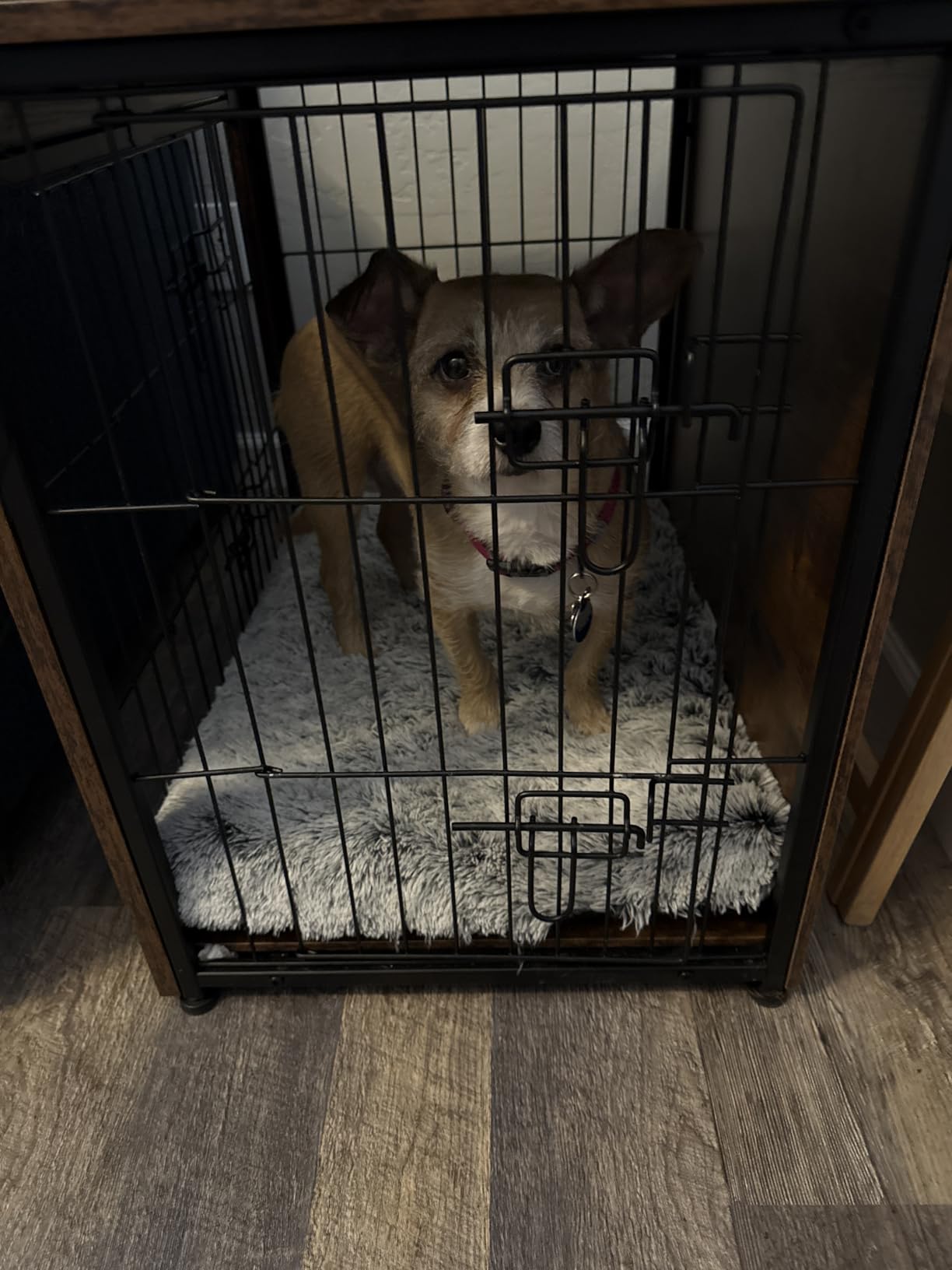 DWANTON Dog Crate Furniture with Cushion, Wooden Kennel Table with Double Doors, Indoor Dog House, Small/Medium/Large/Extra Large Size, 27.2