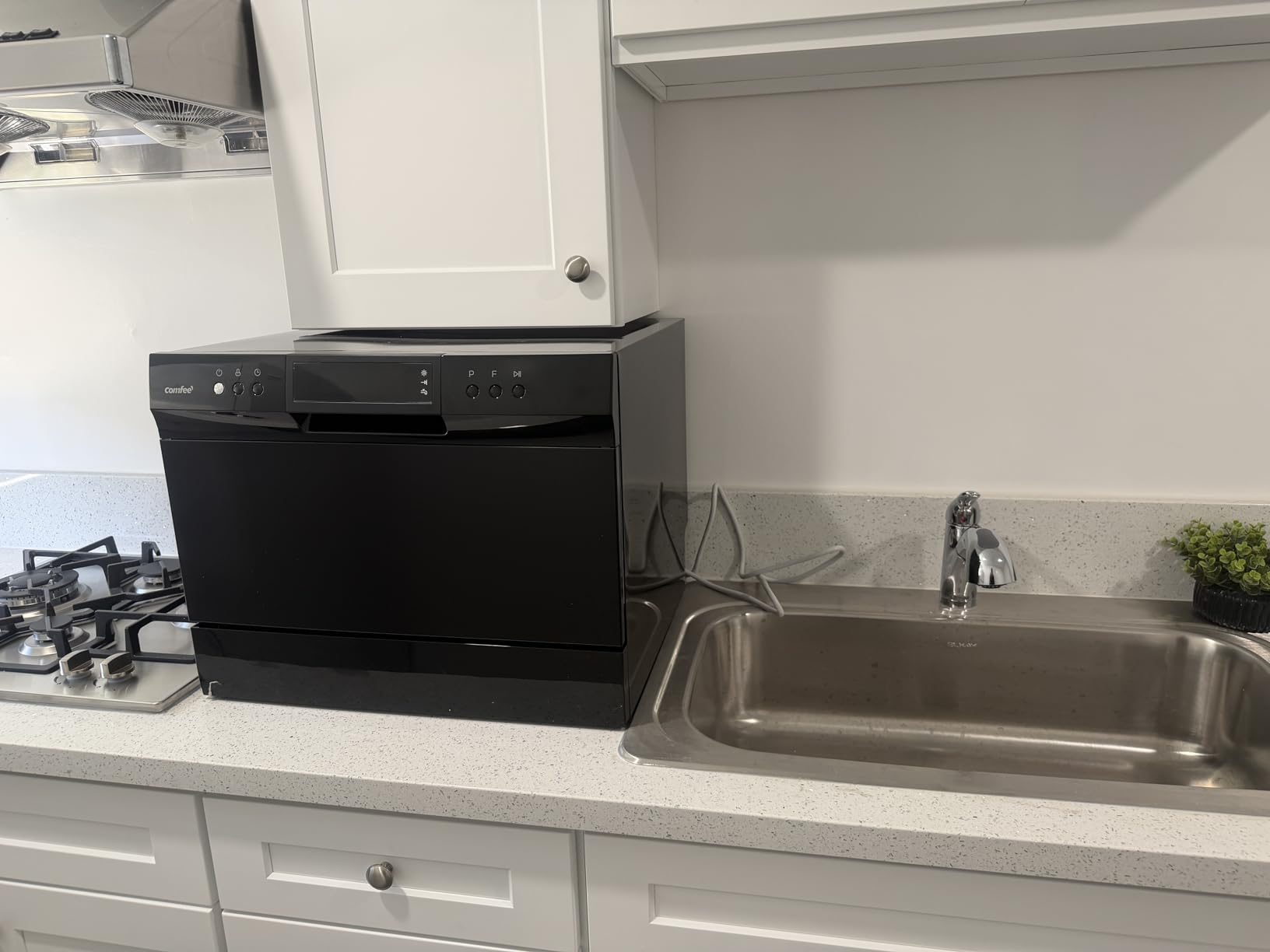 COMFEE' Portable Mini Dishwasher, Energy Star, Countertop, 6 Place Settings, with 8 Washing Programs, Speed, Baby-Care, ECO & Glass, Dish Washer for Dorm, RV & Apartment, White customer photo 1