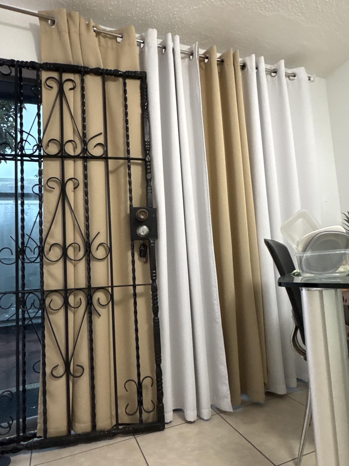 LEMOMO 100% Blackout Curtains 52 x 84 Inches Long Thermal Insulated White Curtains with Black Liner Set of 2 Panels for Nursery Room customer photo 2