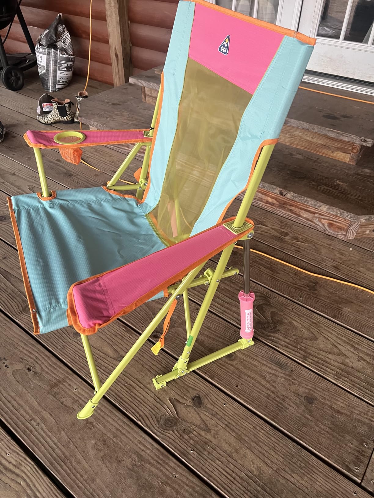 GCI Outdoor Comfort Pro Rocker Collapsible Rocking Chair & Outdoor Camping Chair, Indigo Blue customer photo 2