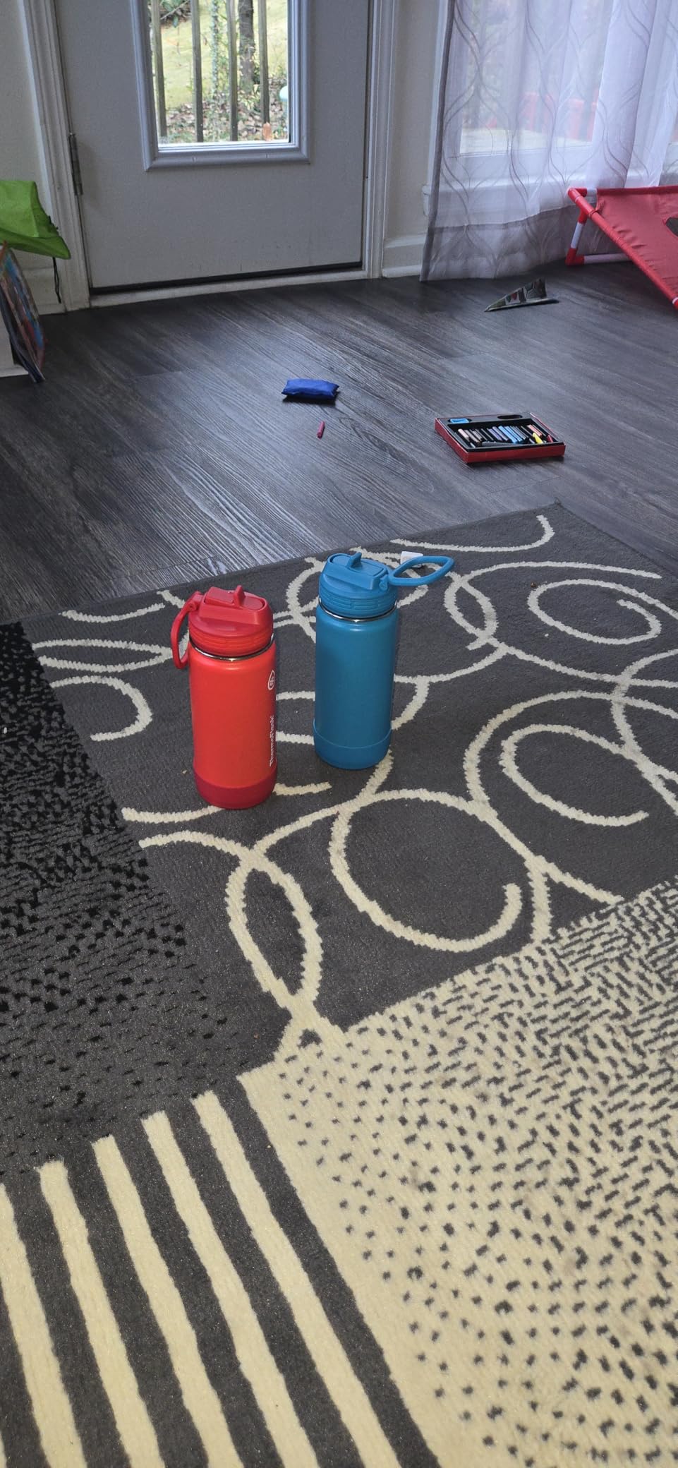 ThermoFlask Kids 16 oz Insulated Water Bottles with Straw Lid BPA-Free Stainless Steel Leakproof & Spill-Proof Design Easy Clean Wide Mouth 2-Pack for School, Sports, Playdates, Red/Blue customer photo 1