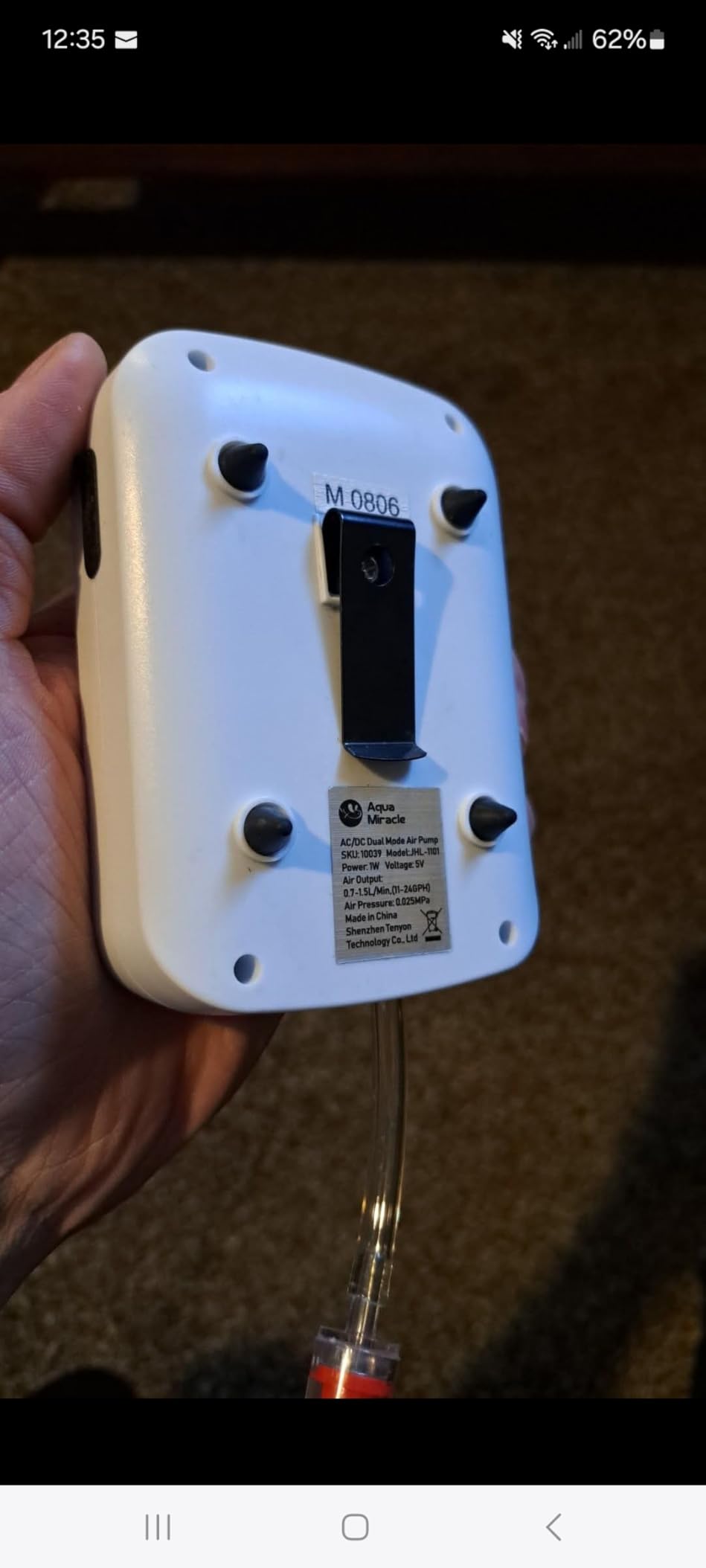 AquaMiracle Lithium Battery Powered Portable Aquarium Air Pump for Fish Tank, USB Rechargeable Aquarium Bubbler Aerator for Outdoor Fishing, Power Outages and Emergency customer photo 1