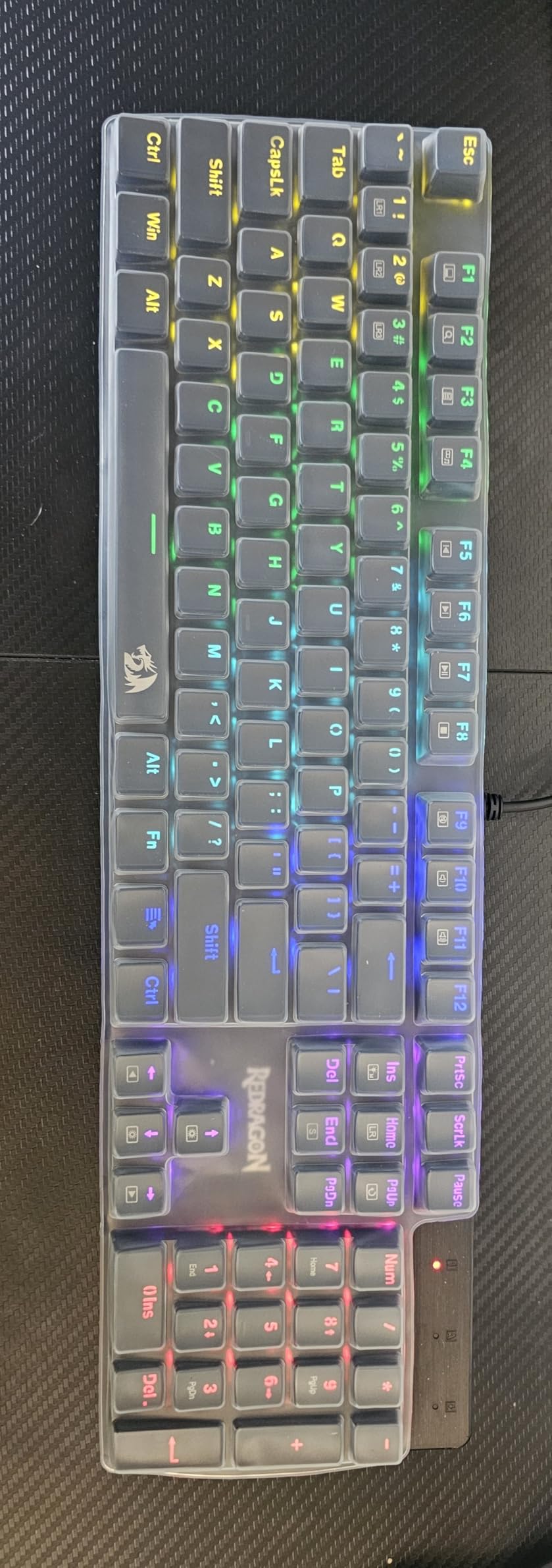 Keyboard Cover Skin for Logitech K845 Mechanical Illuminated Keyboard, Logitech K845 Keyboard Protector Accessories,Ultra Thin Desktop PC Silicone Keyboard Cover-Clear customer photo 2