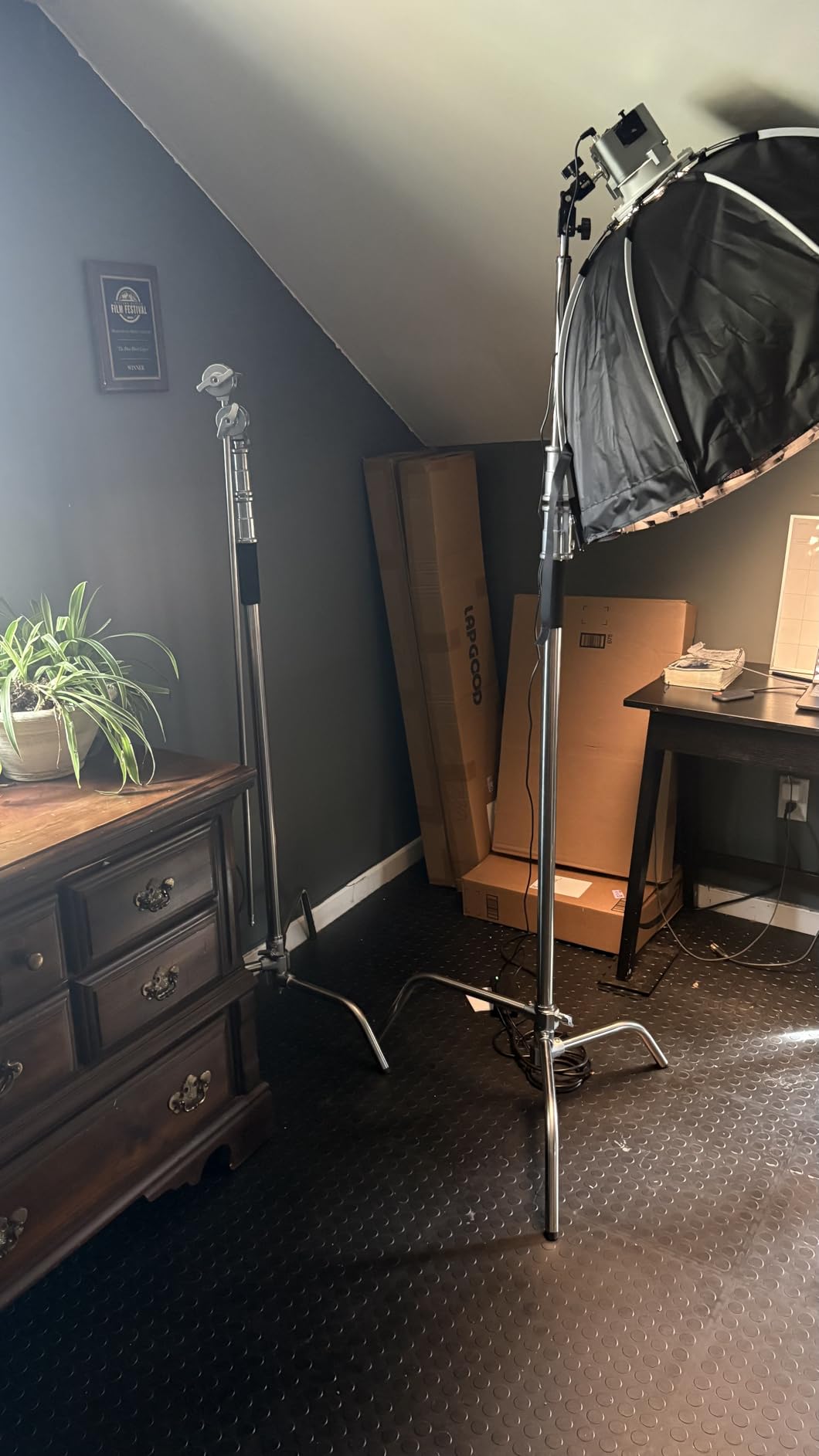 Heavy Duty C Stand 10.8ft/330cm with Boom Arm Sandbag Grips, 100% Stainless Steel Photography Light Stand Studio Monolight, Softbox, Reflector customer photo 1