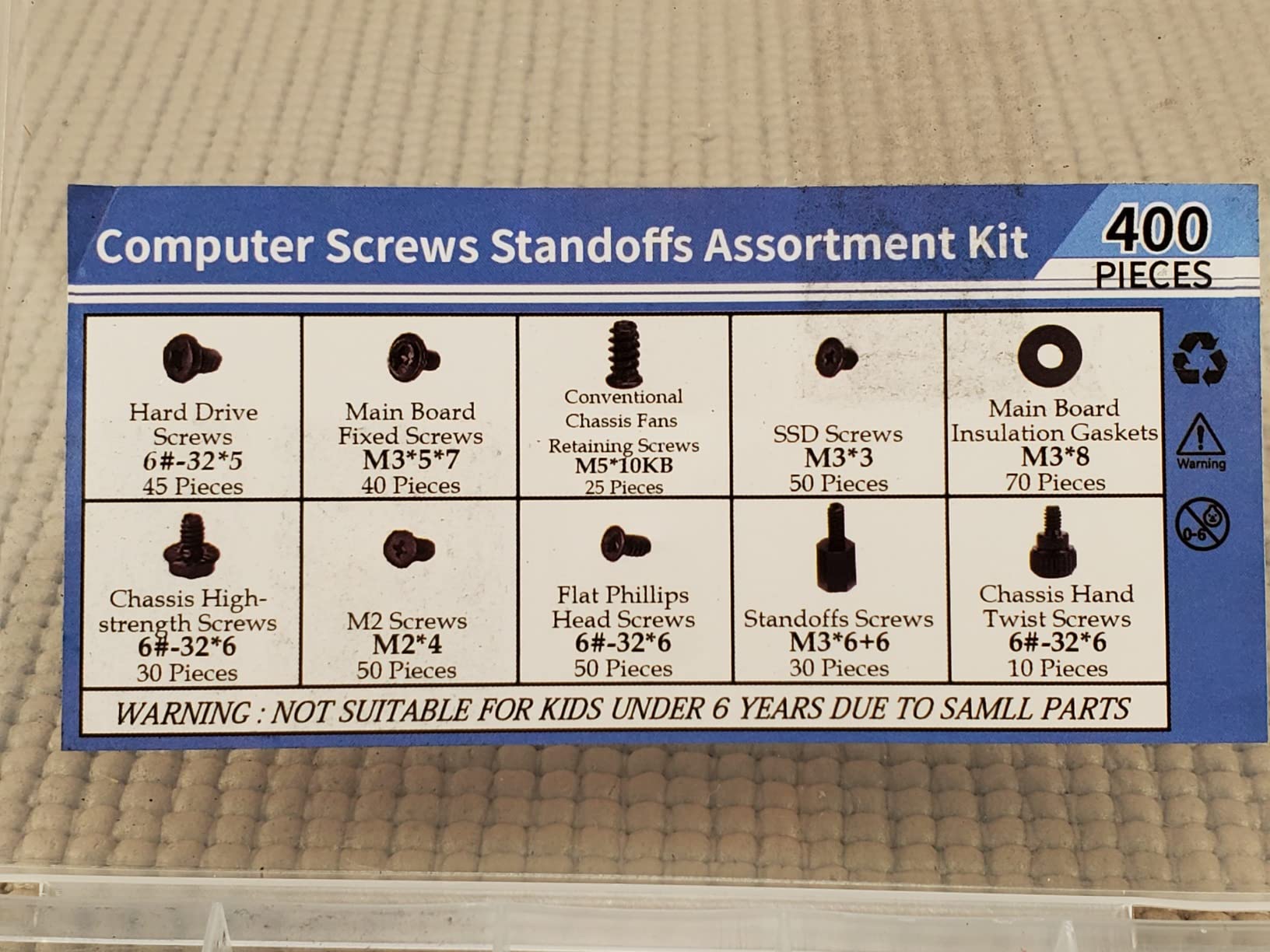 400PCS Computer Screws Motherboard Standoffs Assortment Kit for Universal Motherboard, HDD, SSD, Hard Drive,Fan, Power Supply, Graphics, PC Case for DIY & Repair customer photo 2