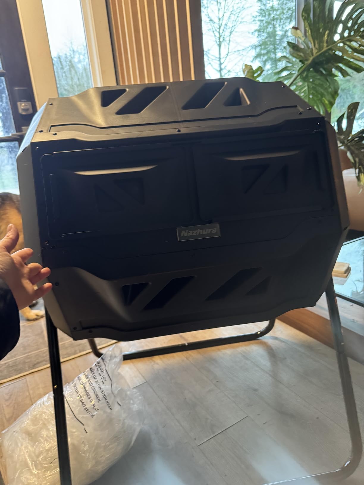 Compost Tumbler Bin Composter Dual Chamber 43 Gallon (Bundled with Pearson's Gardening Gloves) customer photo 2