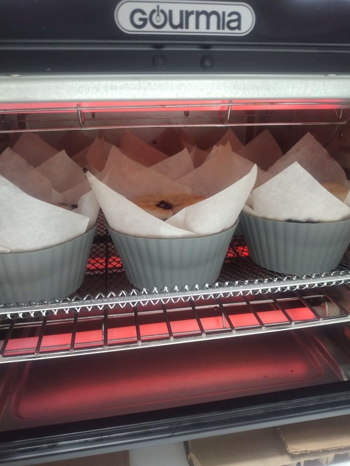 Gourmia French Door Air Fryer - 25 Qt Large Capacity Convection Oven, Fryfroce 360 Degree, Digital Display with 17 Cooking Presets, Bake, Toast, Roast, Dehydrate, Fits 12