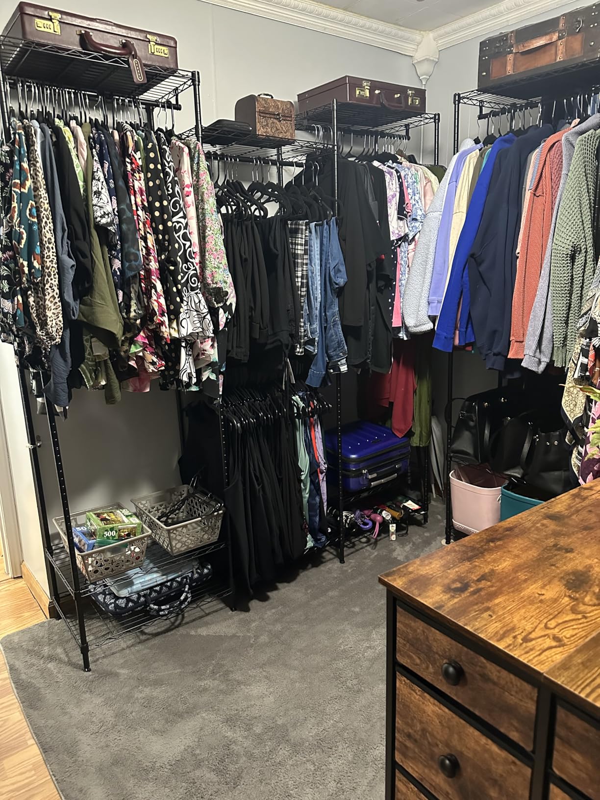 VIPEK V5 Portable Closet Wardrobe Heavy Duty Clothes Rack, Freestanding Clothing Rack with 4 Hang Rods & 8 Shelves, Adjustable Closet Racks, 68.9