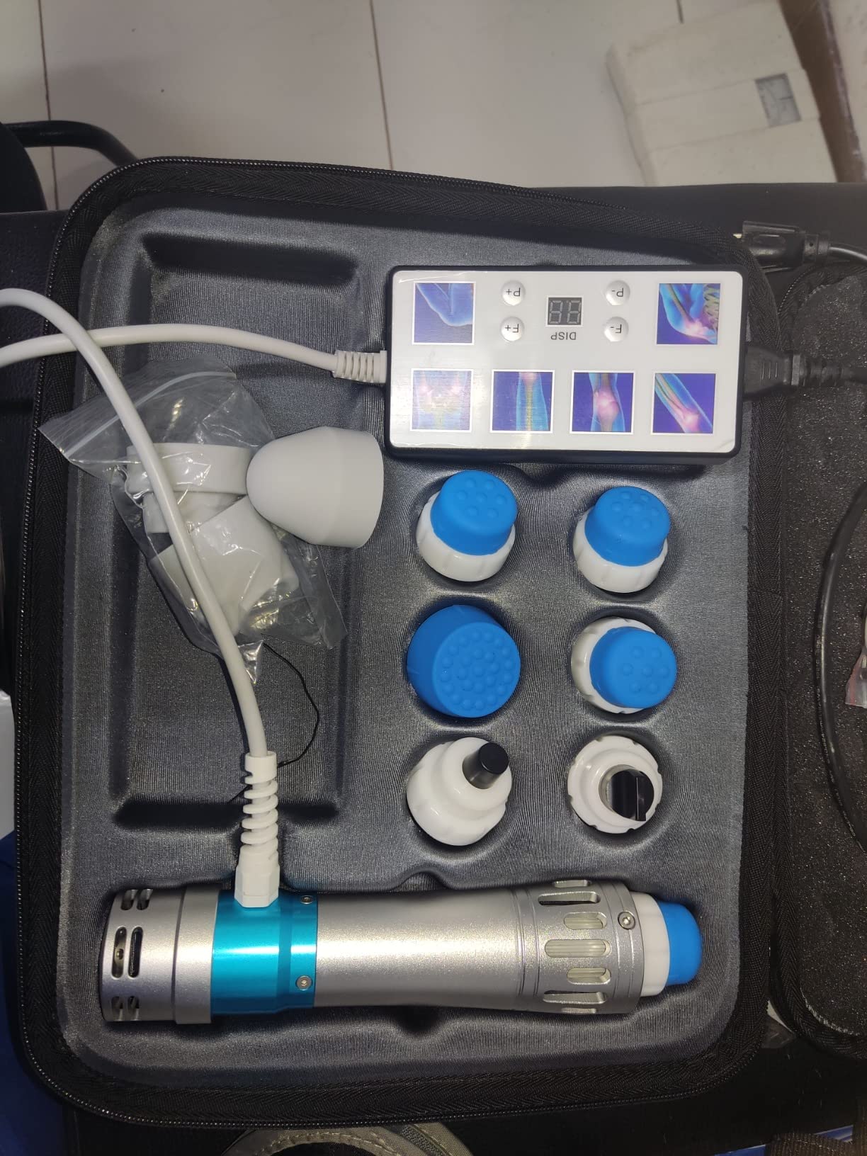 Portable 3621 Electromagnetic Shock Wave Therapy Machine Pain Relief Body Relax Massager, White, 200mm x 145mm x 65mm customer photo 1