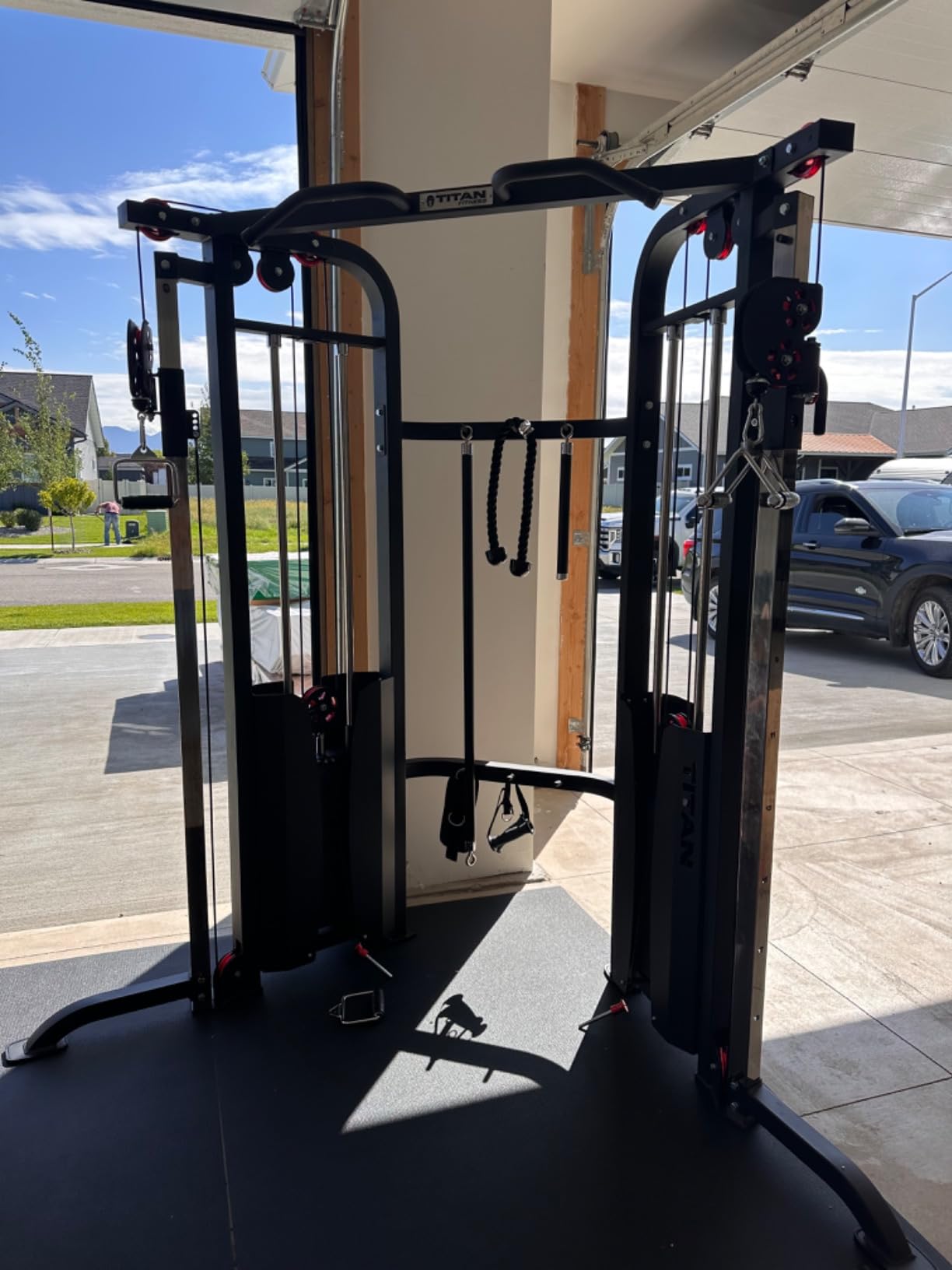 Titan Fitness Functional Trainer, Cable Crossover Machine with 200 LB Double Weight Stack, 2:1 Cable Pull Station, Home Gym Workout Weight Training Machine with Attachments customer photo 1