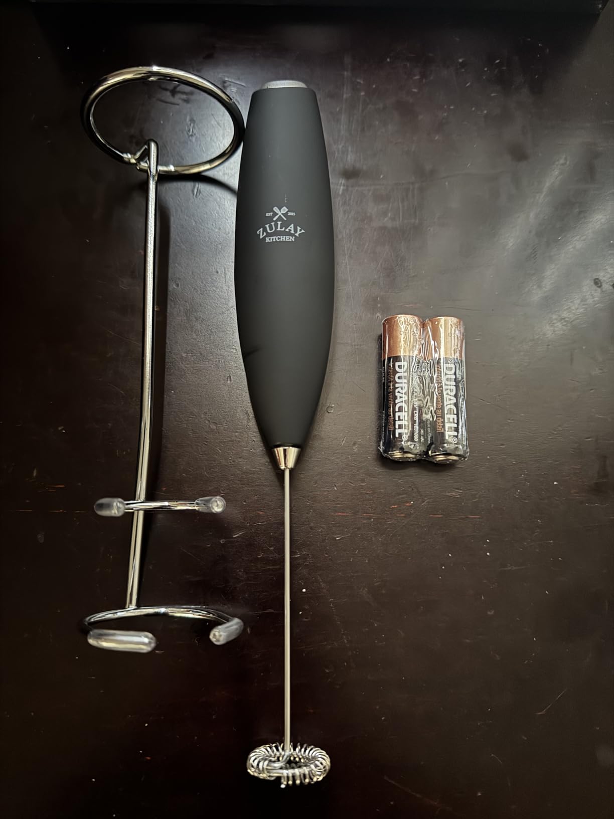 Zulay Kitchen Powerful Milk Frother Wand With 2 Duracell Batteries - Ultra Fast Handheld Drink Mixer - Electric Whisk Foam Maker for Coffee, Lattes, Cappuccino, Matcha, Hot Chocolate & Creamer - Black customer photo 1