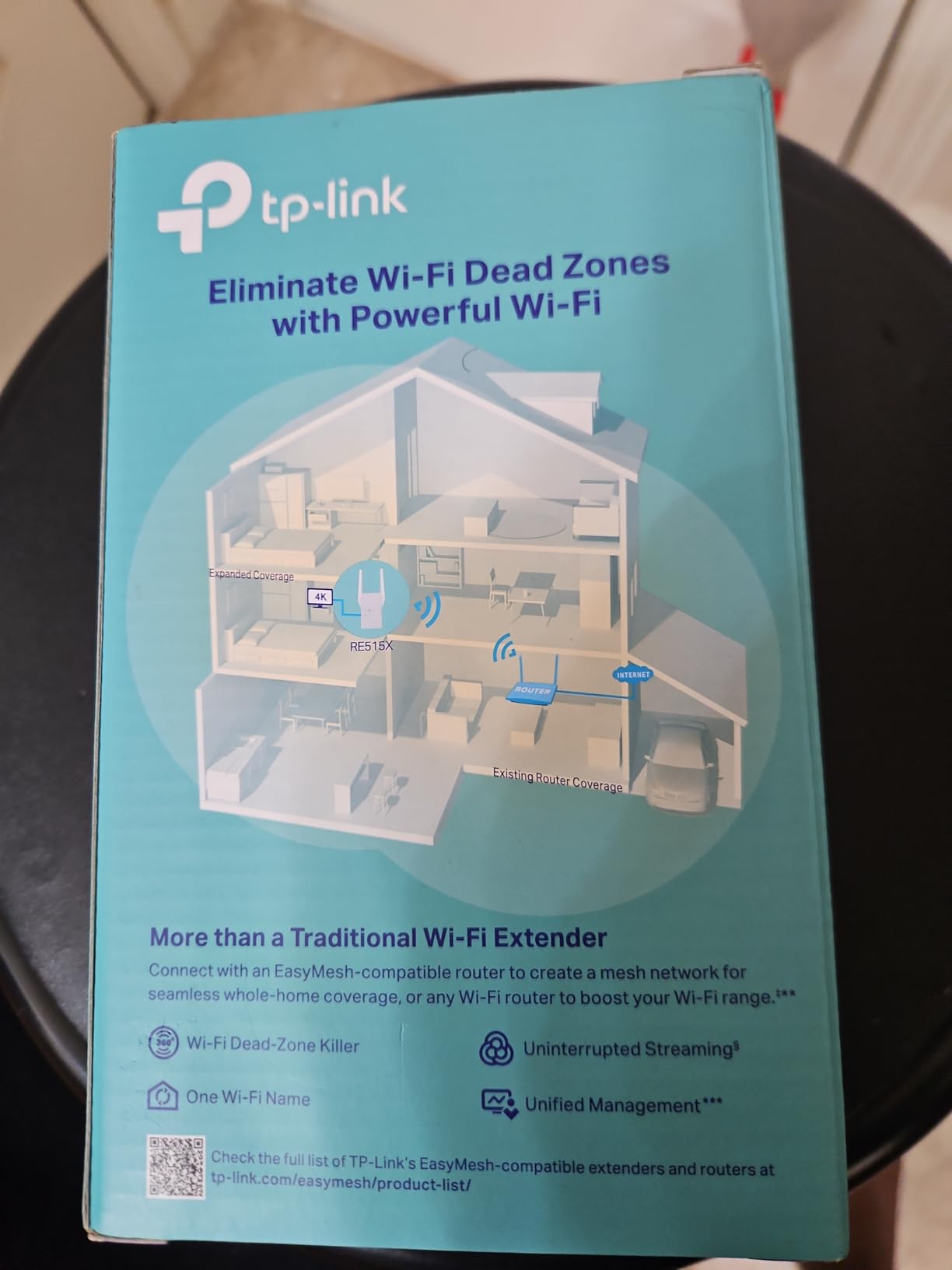 TP-Link AX1500 WiFi Extender Internet Booster(RE500X), WiFi 6 Range Extender Covers up to 1500 sq.ft and 25 Devices, Dual Band, AP Mode w/Gigabit Port, APP Setup, OneMesh Compatible customer photo 1