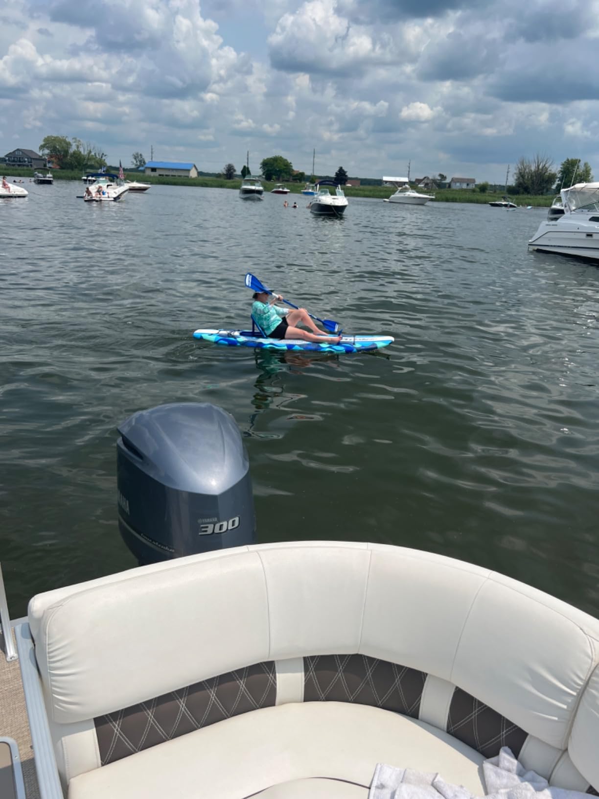 WAVESTORM 9ft6 SUP Kayak Hybrid Stand Up Paddleboard Foam Soft Top SUP for Adults and Kids of All Levels of Paddling Kayak,Blue customer photo 1